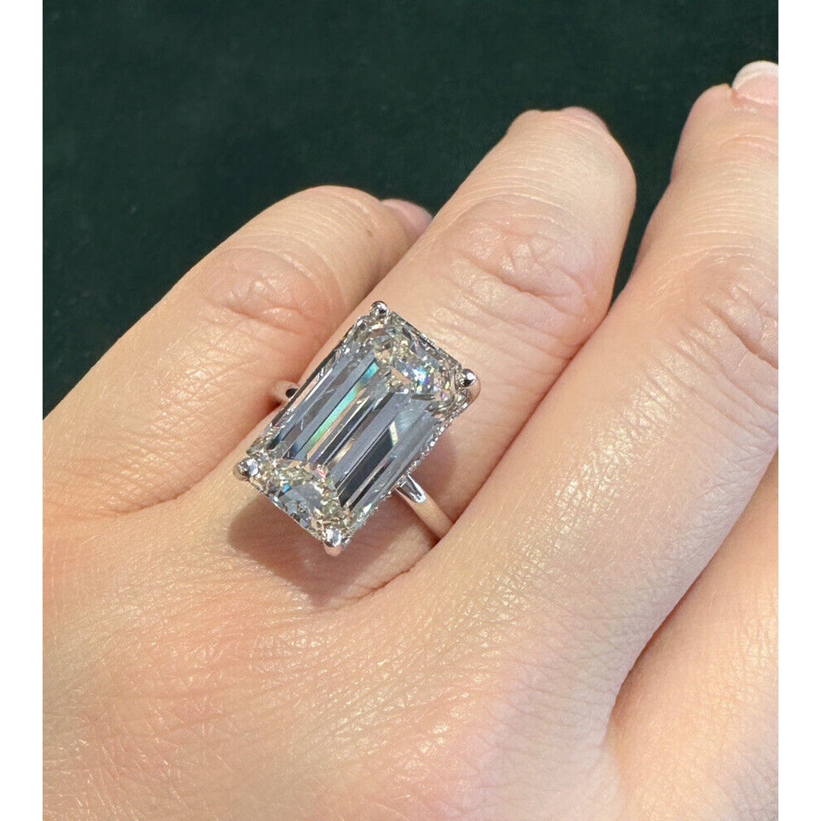 Gold Carat Emerald Cut Diamond Cost GIA Emerald Cut Diamond Ring