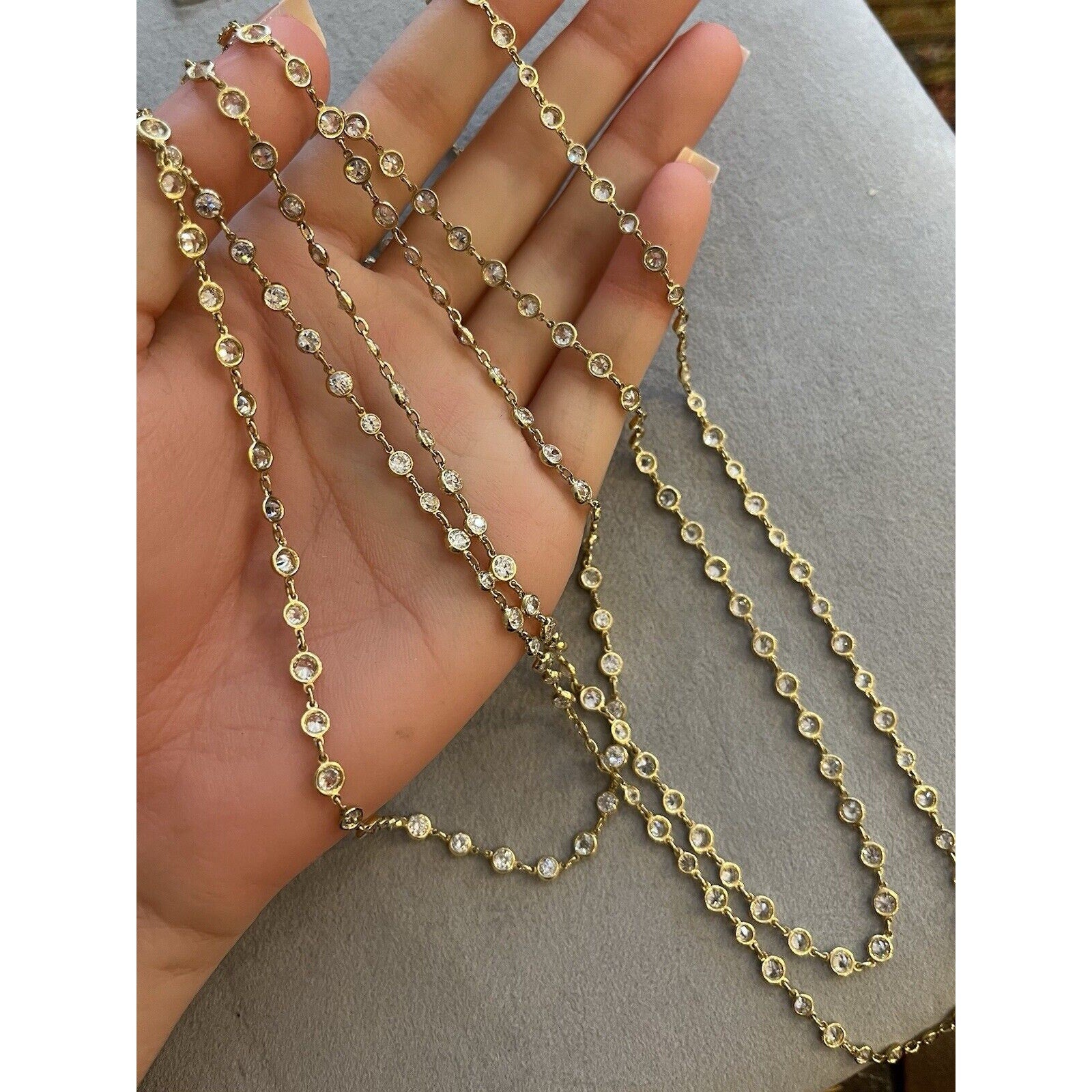 63" Diamond By Yard Chain Necklace 25.27 cttw in 18k Yellow Gold -HM2644SNB
