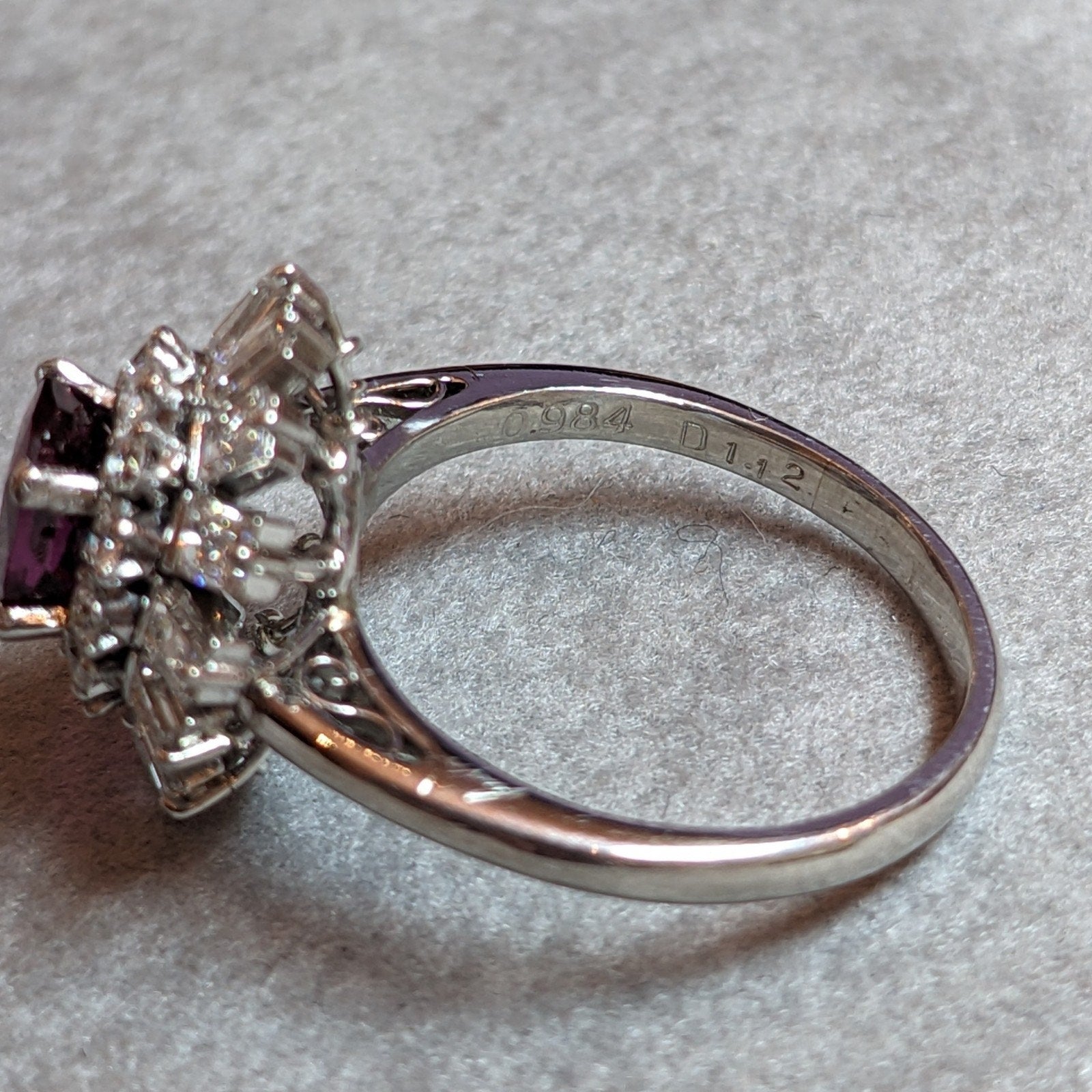 Certified Natural Unheated Ruby and Diamond Ring in Platinum