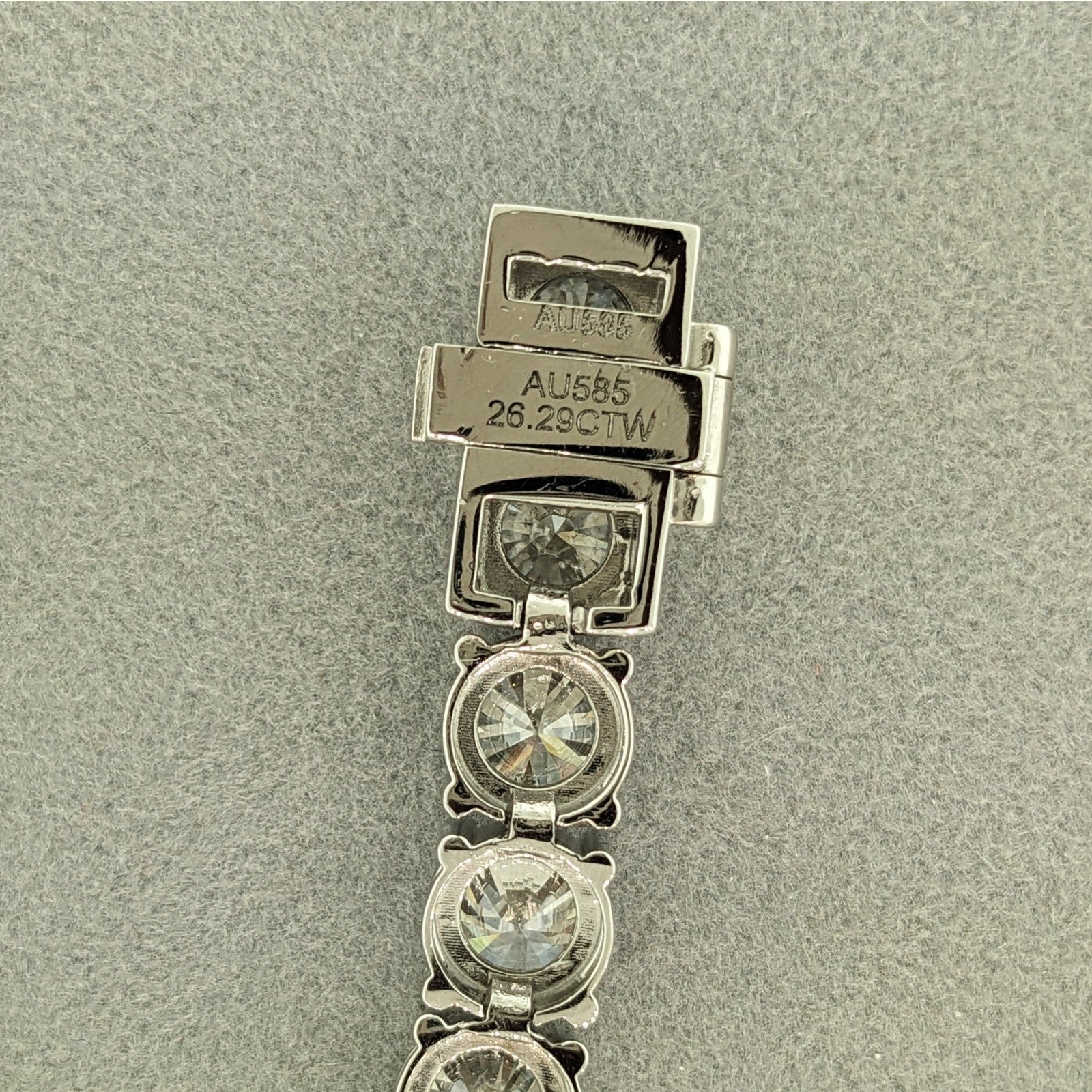 26.29 cts Diamond Tennis Bracelet Rounds in 14k White Gold 7 inches