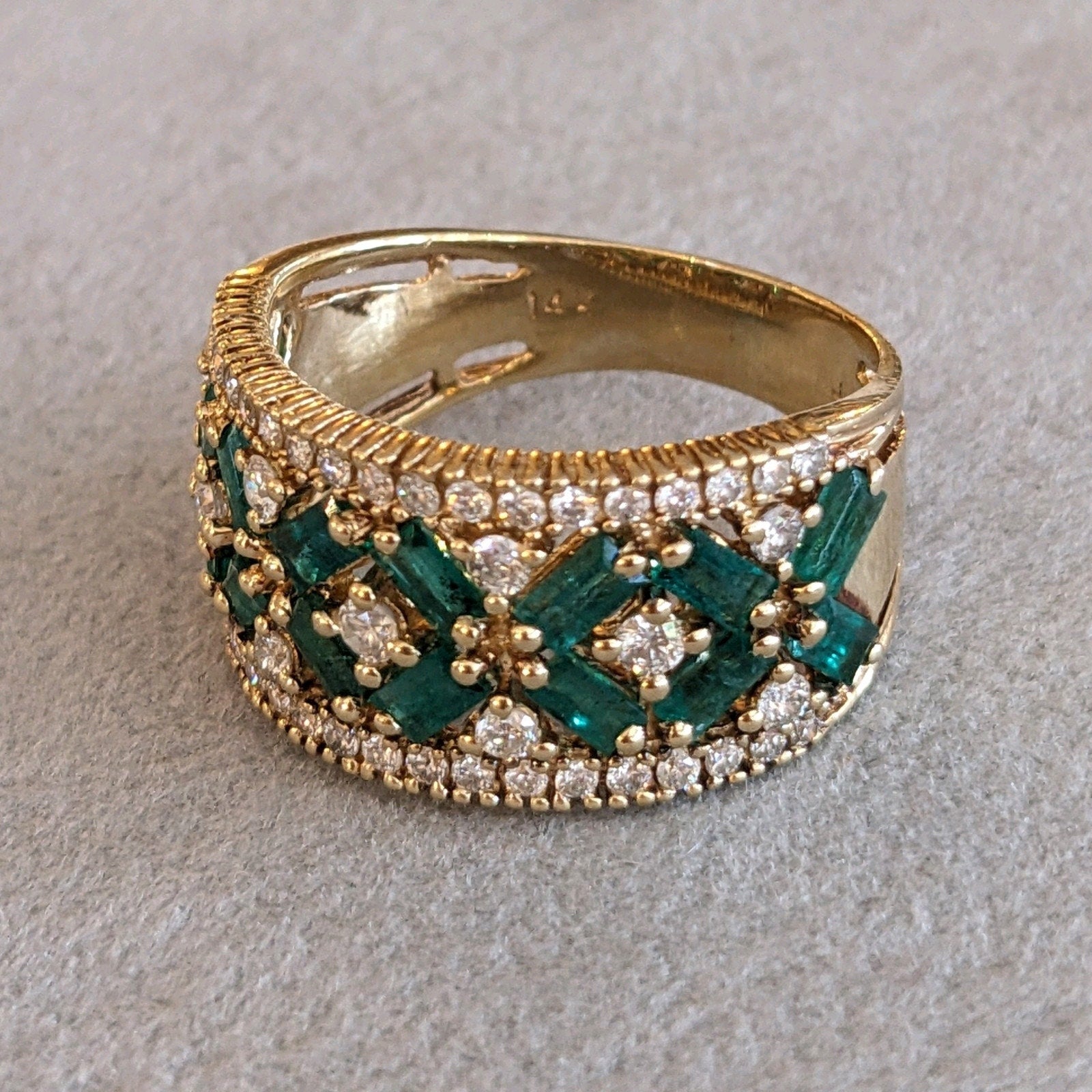 EFFY Emerald and Diamond Set - Necklace/Bracelet/Ring in 14k Yellow Gold