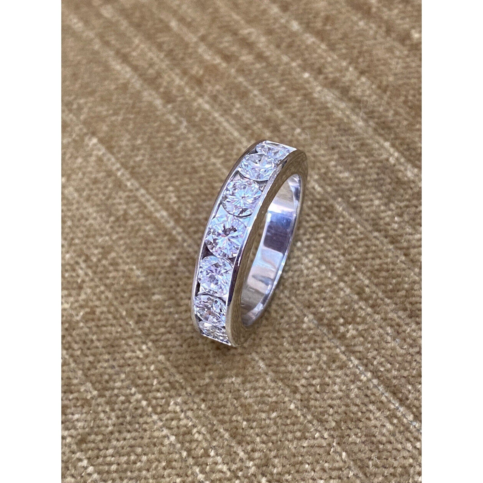 7 Diamond 1.50 cttw Half Eternity Band Ring in 18k White Gold