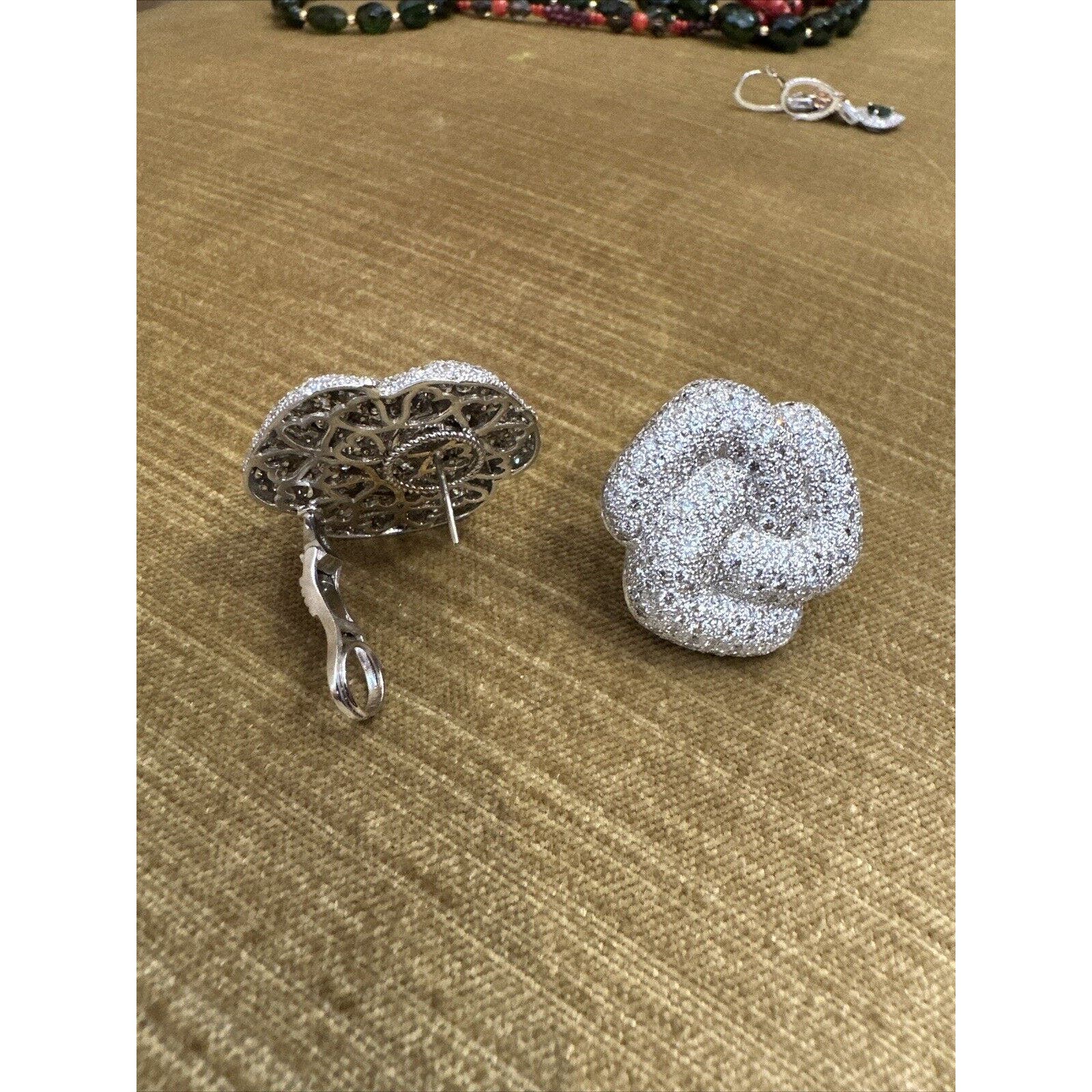Large Pave Diamond Knot Earrings 10.00 cttw in 18k/14k Gold - HM2350ZE