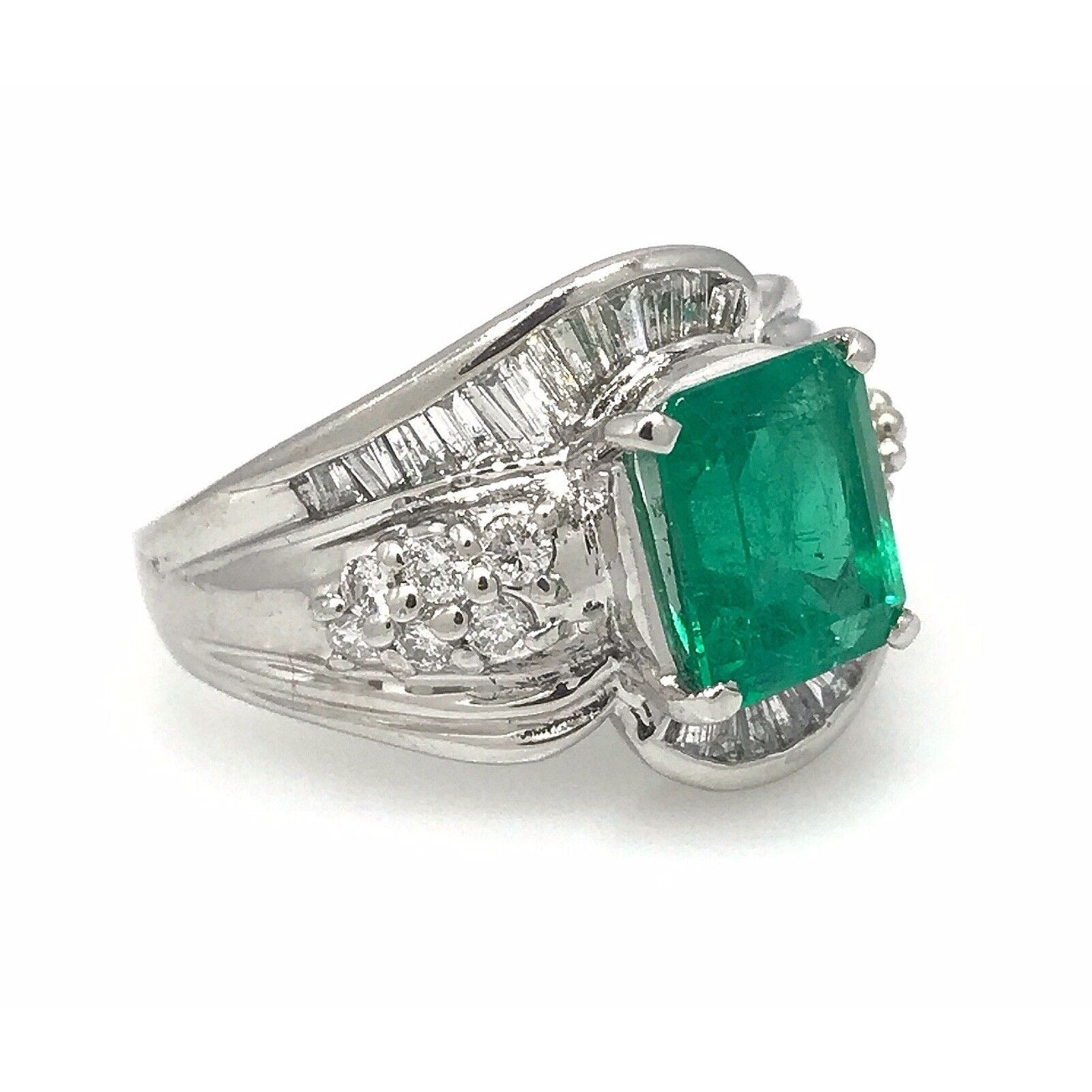 GIA Certified 2.52 ct Colombian Emerald and Diamond Ring in Platinum