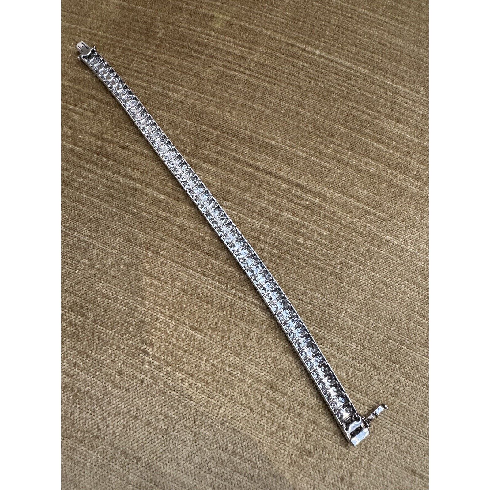 Old Euro Cuts Two row Diamond Tennis Bracelet 7 carats TW in Platinum - HM2490IA