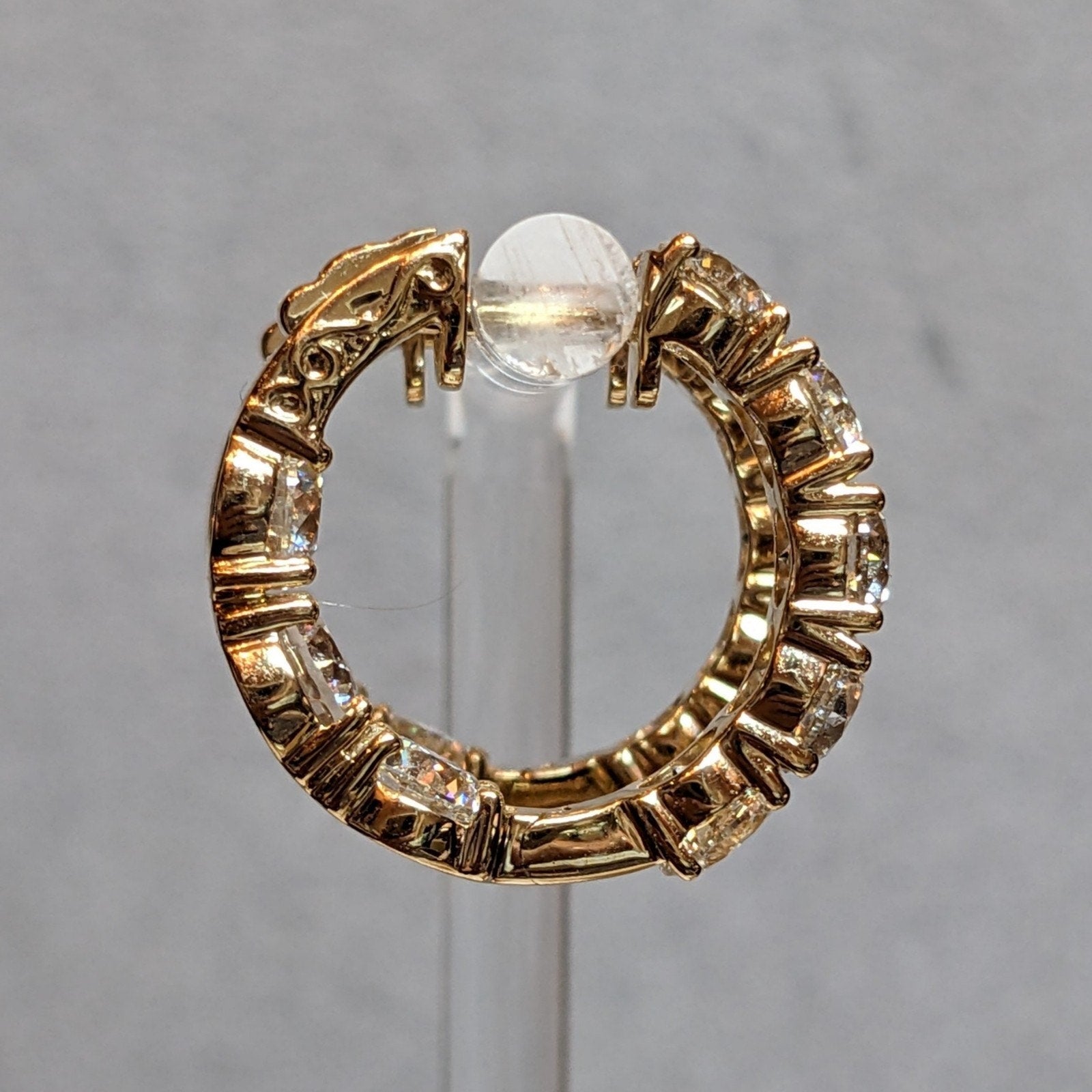Natural Diamond 8.10 ct Inside Out Hoop Earrings in 18k Yellow Gold