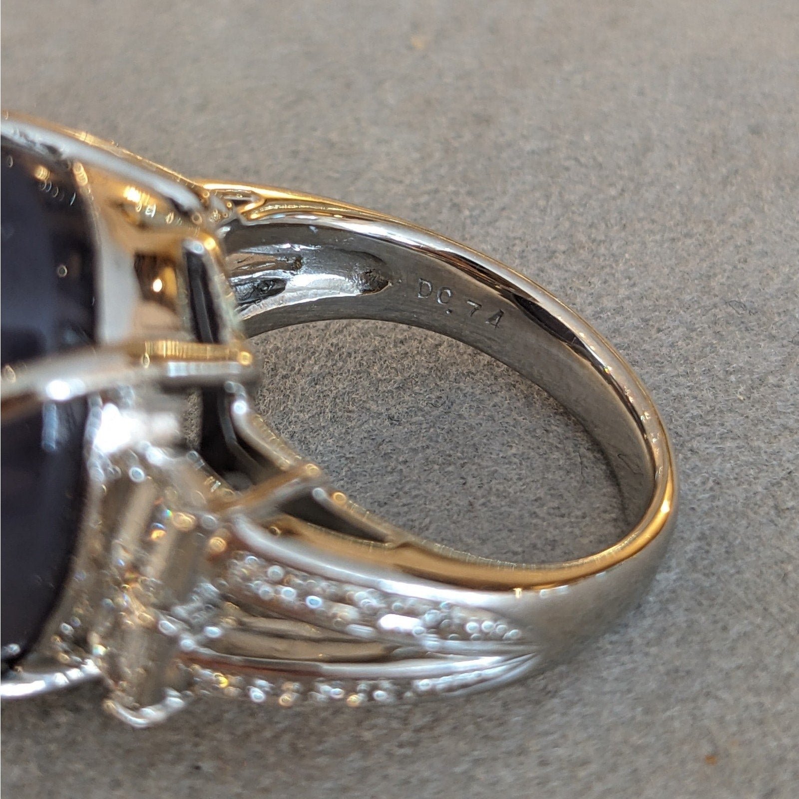 Natural Star Sapphire 29.67 carat and Diamond Ring in Platinum