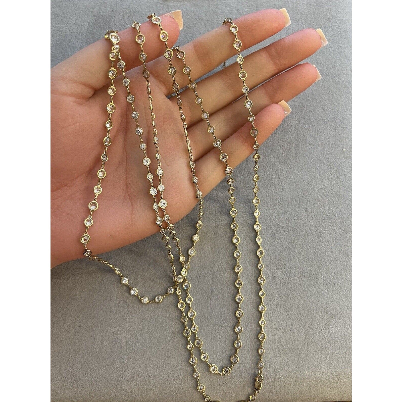 63" Diamond By Yard Chain Necklace 25.27 cttw in 18k Yellow Gold -HM2644SNB