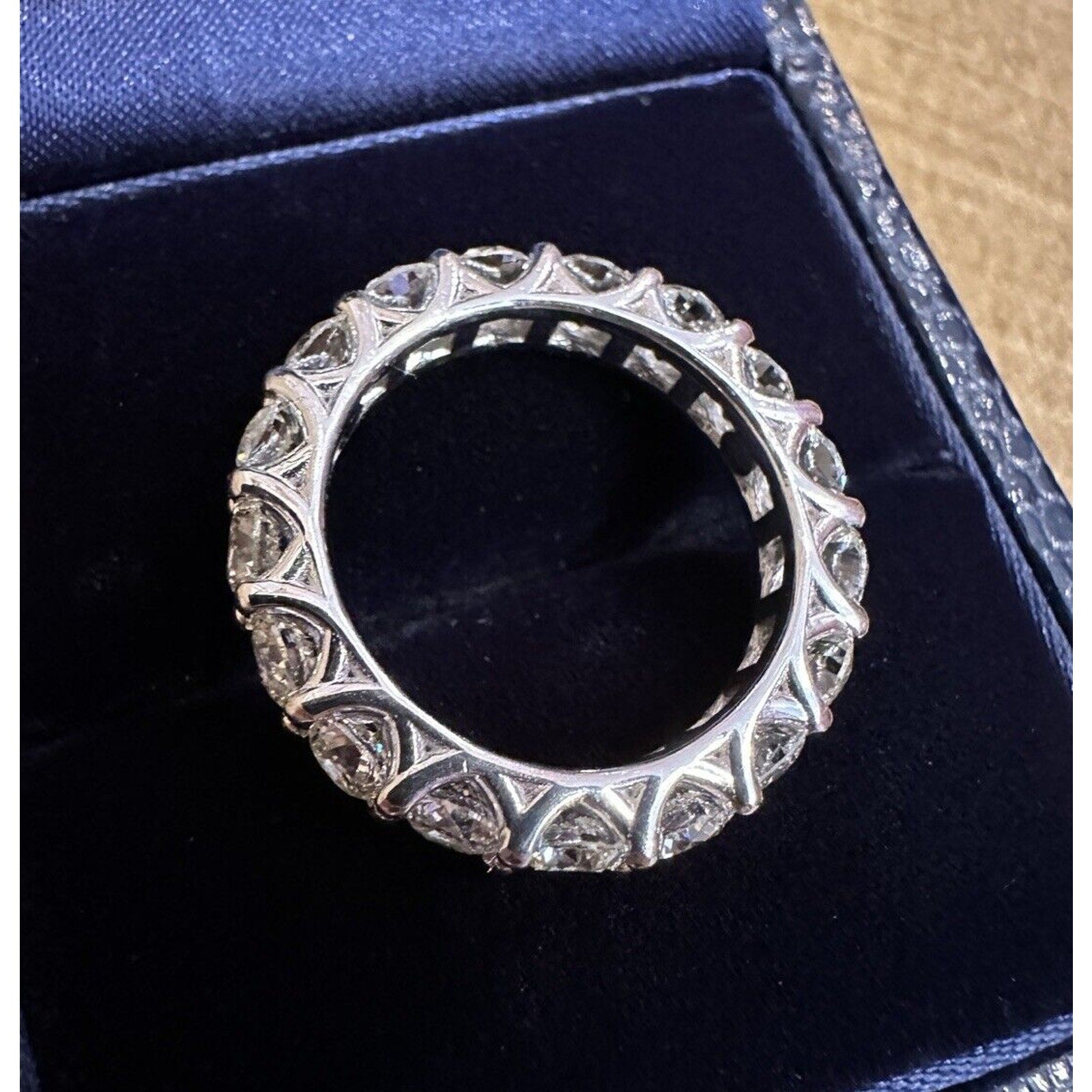Round Diamond U-Shaped Shared Prong Eternity Band 4cttw 18k White Gold -HM2344BA