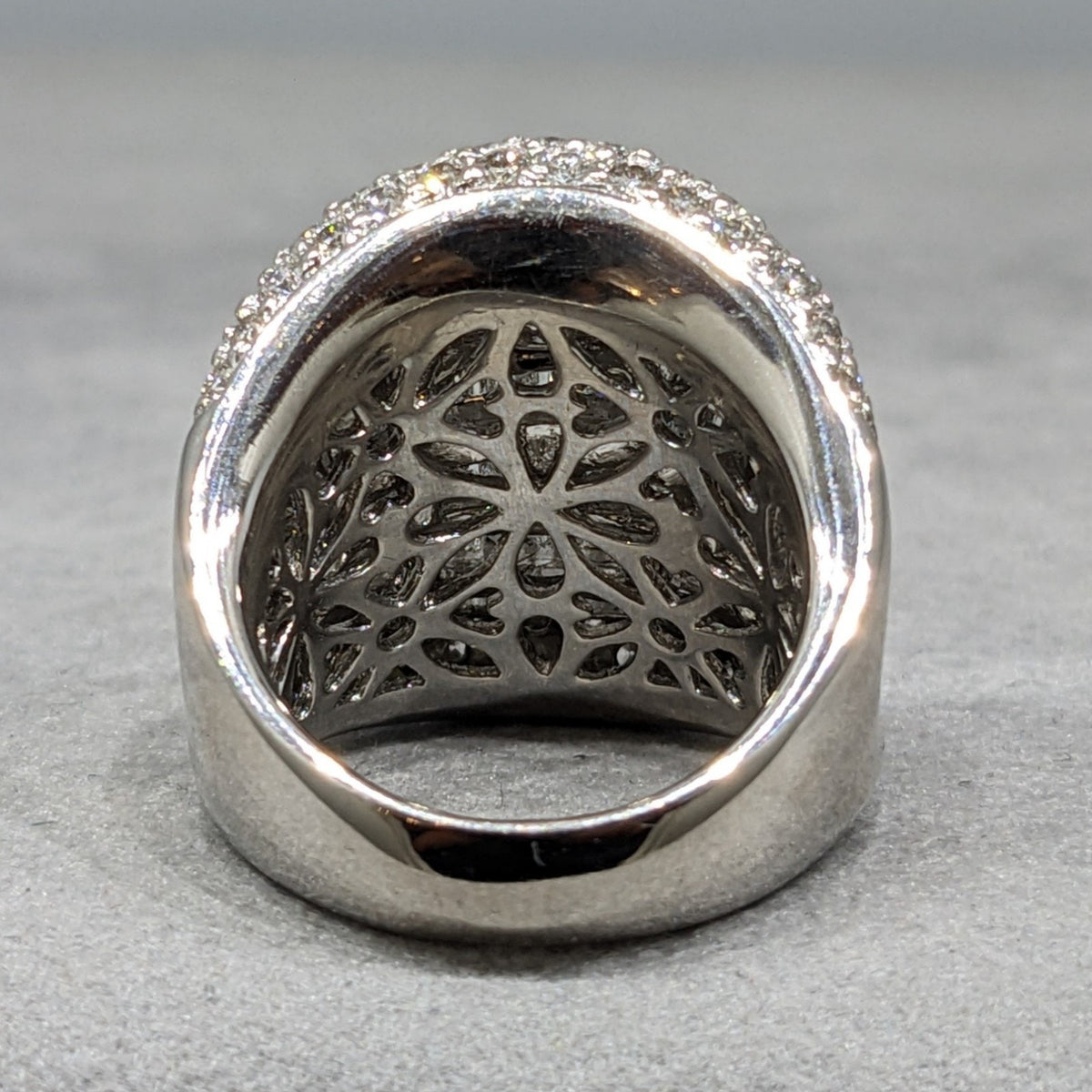 Baguette, Round & Princess Diamond Wide Cocktail Ring in Platinum