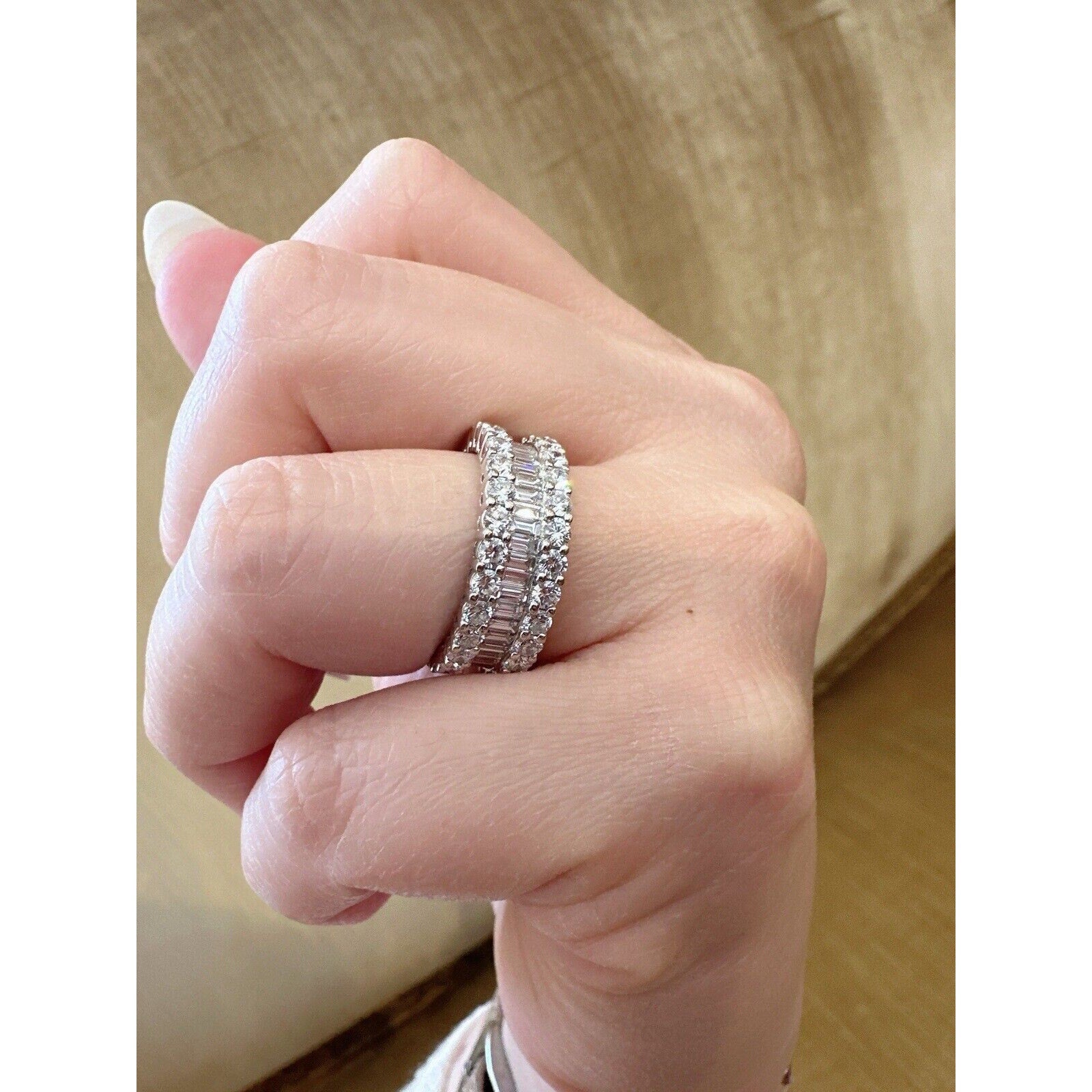 Wide Diamond Eternity Band Ring 3.50 cttw in 18k White Gold -Size 7- HM2571BE