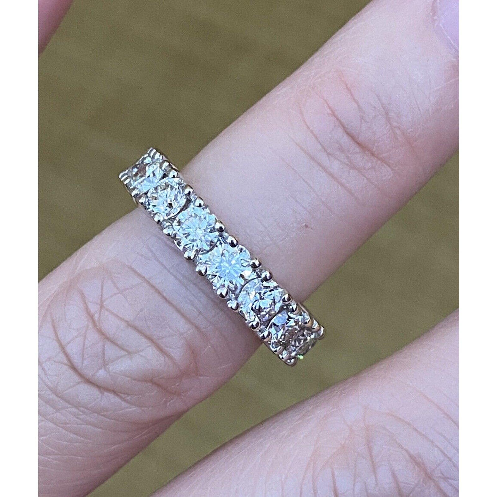 Round Diamond Eternity Band Ring 3.70 cttw 4.7mm in 18k White Gold -- HM1626S