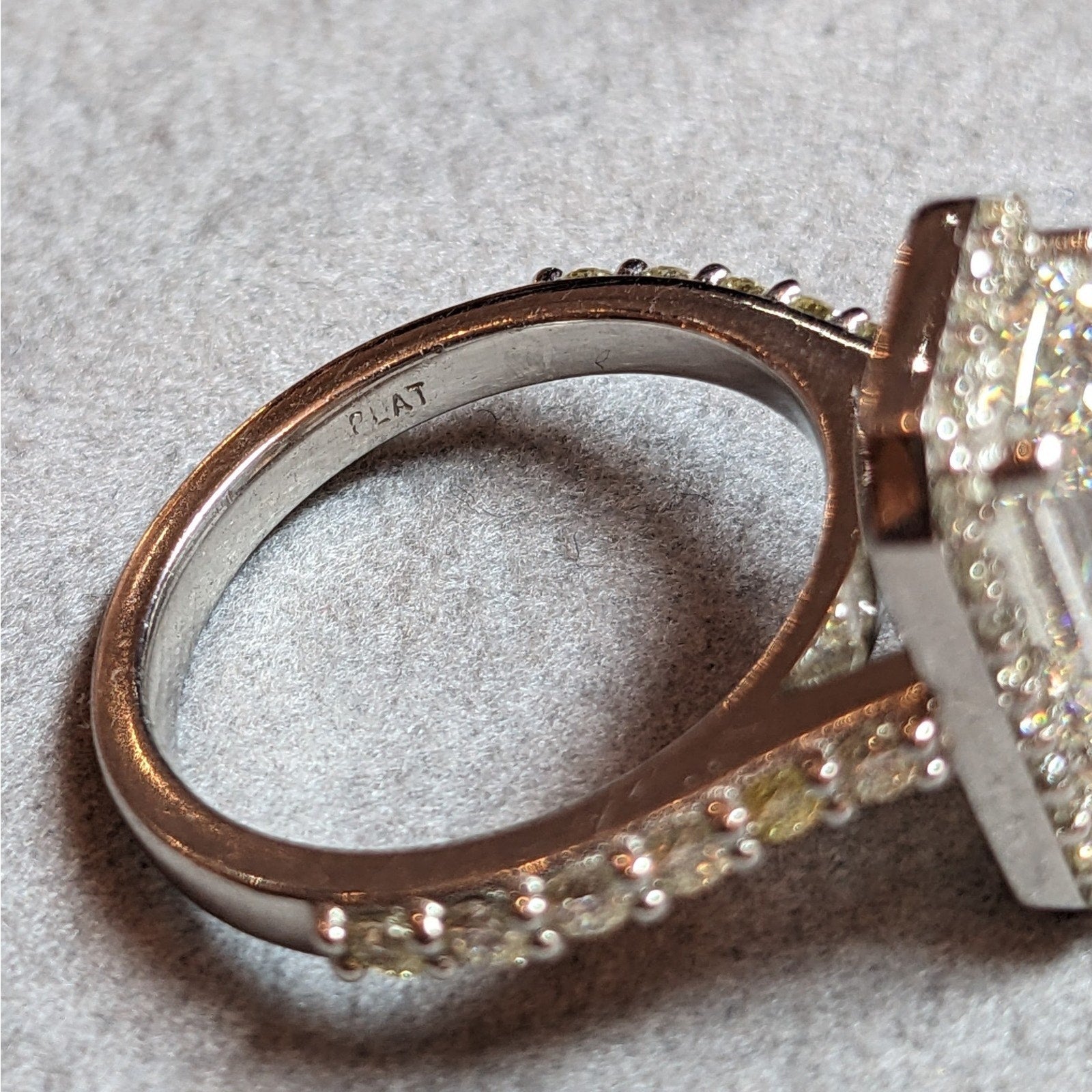 5.01 ct Emerald Cut Diamond w/GIA, in Platinum Diamond Ring