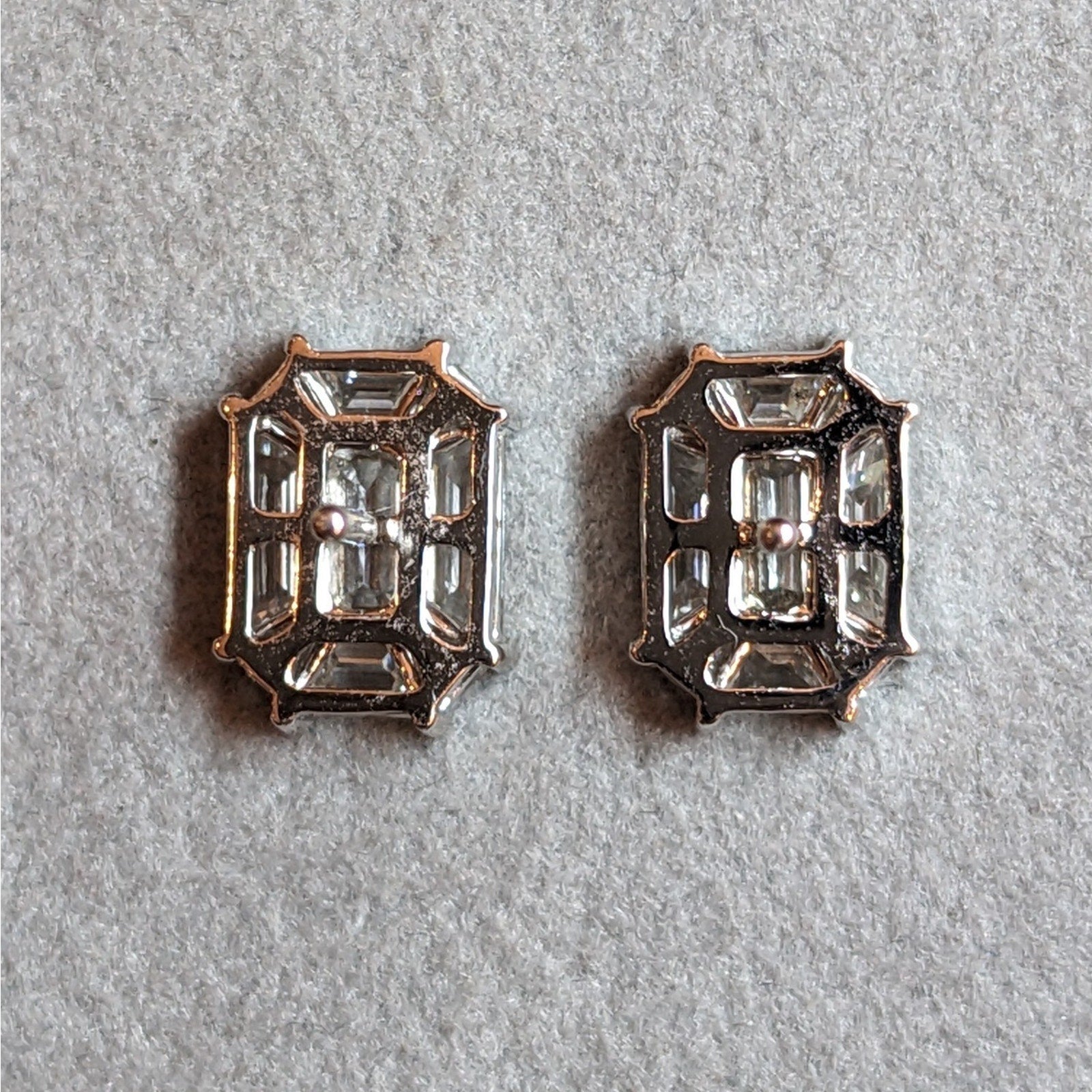 Illusion set Natural Diamond Stud Earrings 1.61cttw in 18k White Gold