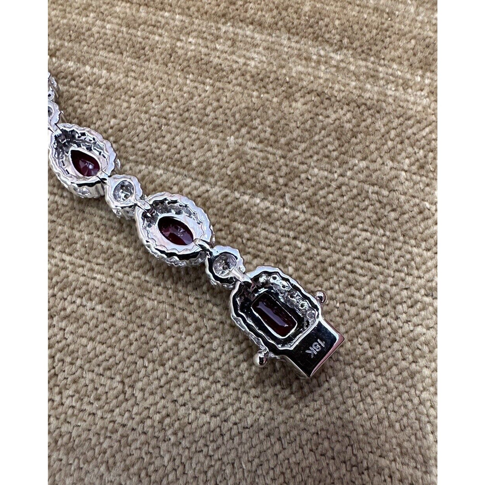 Ruby and Diamond Link Bracelet 7.65 cttw in 18k White Gold - HM2538Z