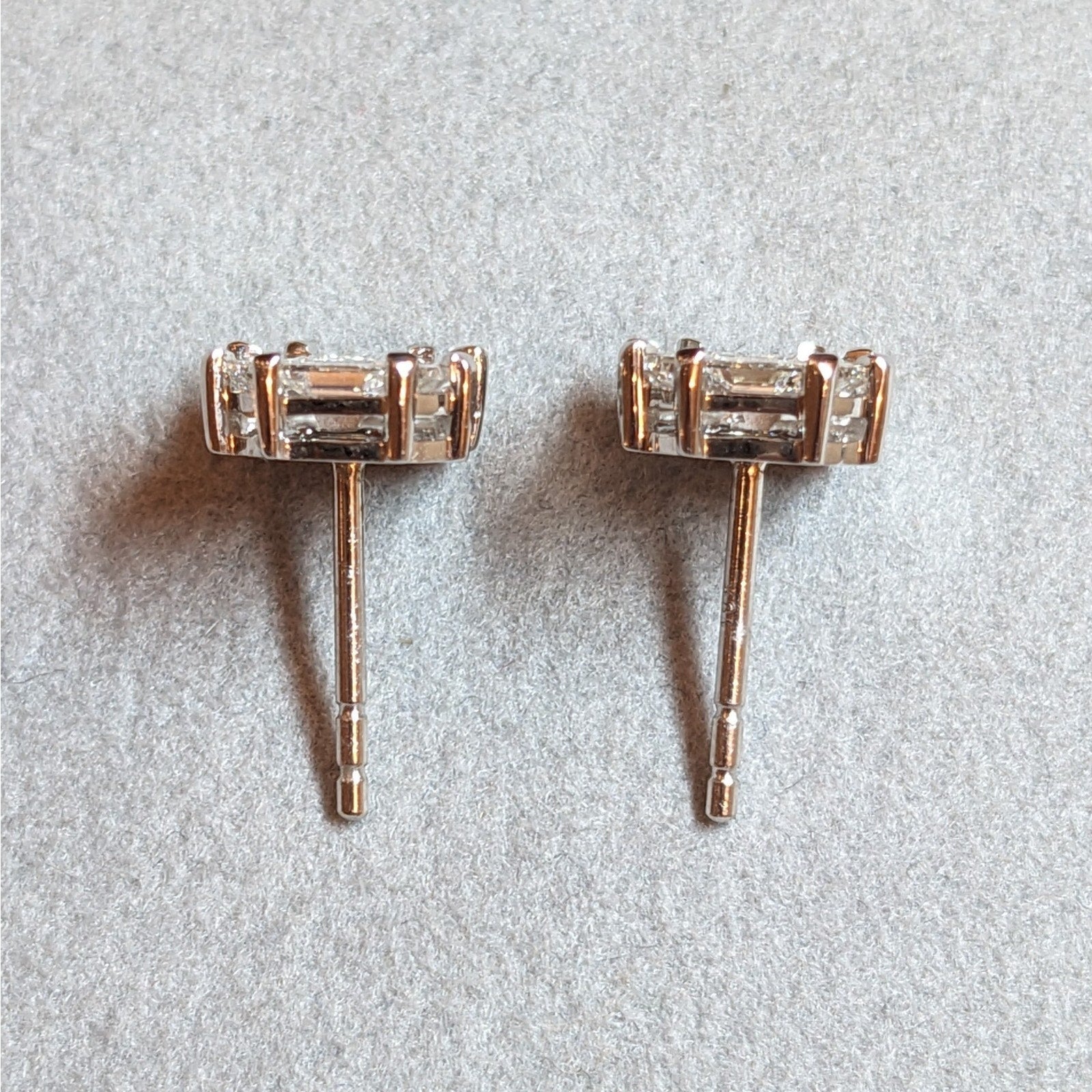 Illusion set Natural Diamond Stud Earrings 1.61cttw in 18k White Gold