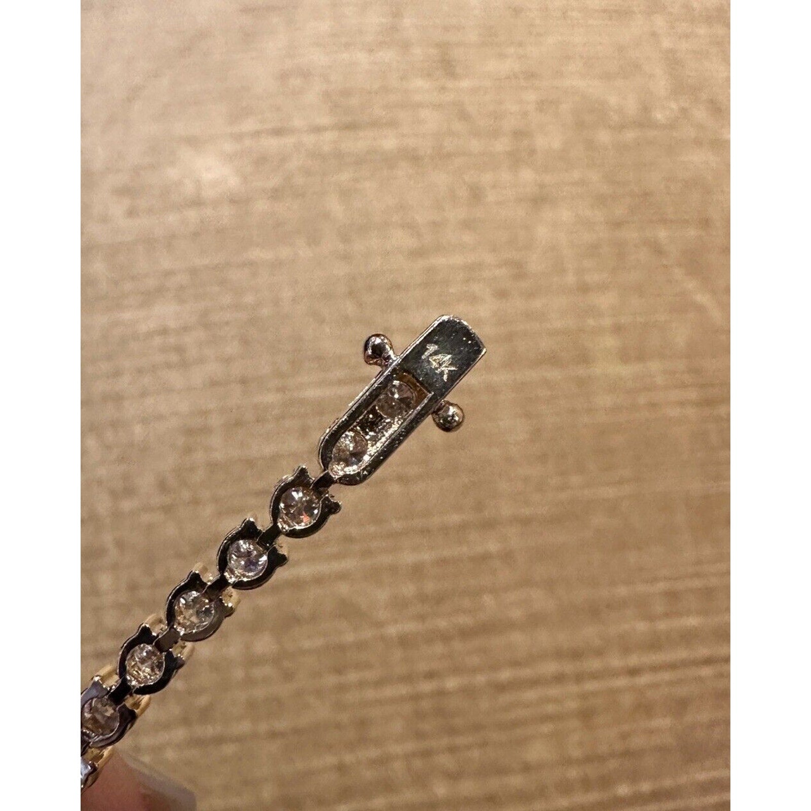 5.37 carats Round Diamond Tennis Bracelet in 14k Yellow Gold 7 inches