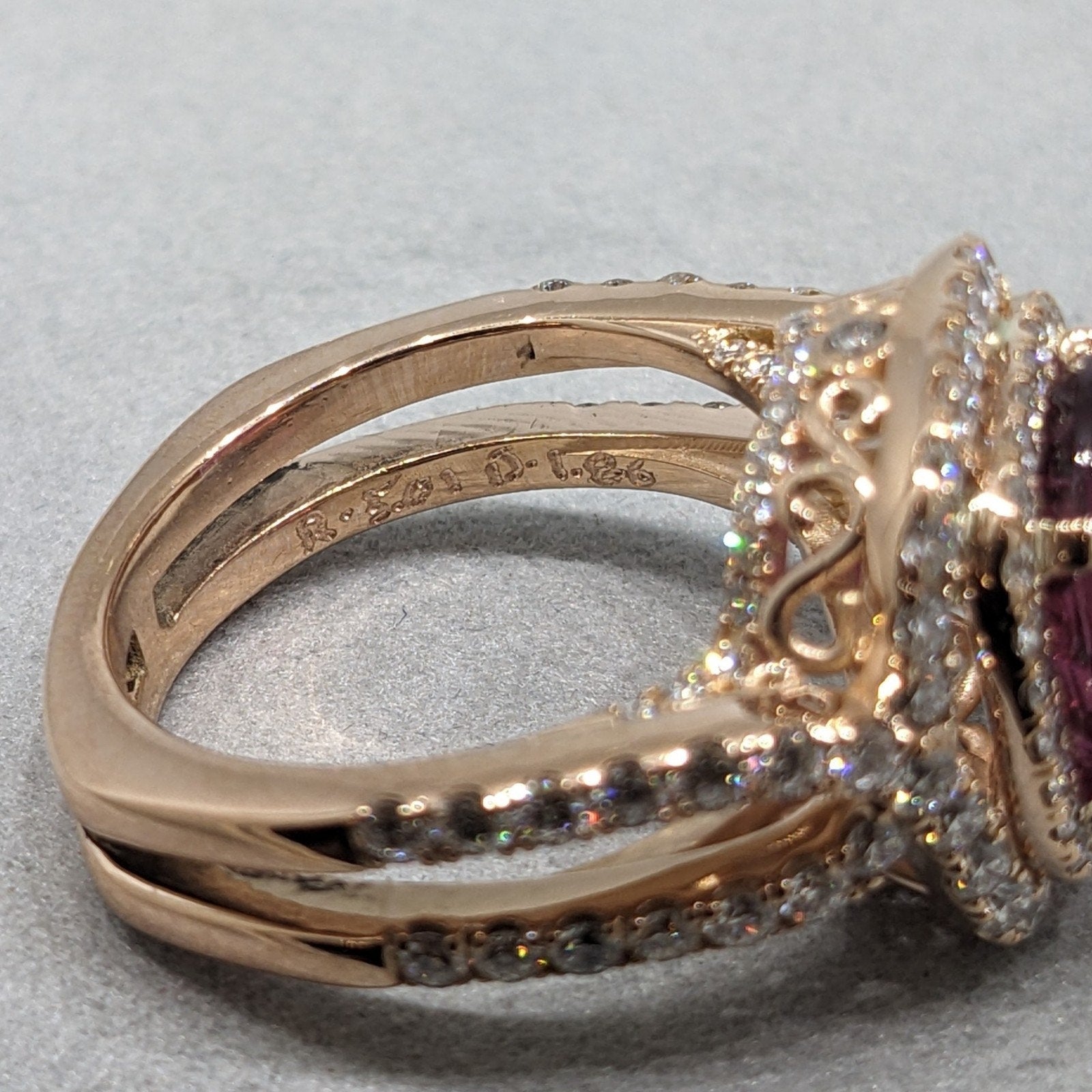 Certified 5.01 ct Natural Oval Ruby and Diamond Ring in 14k Rose Gold