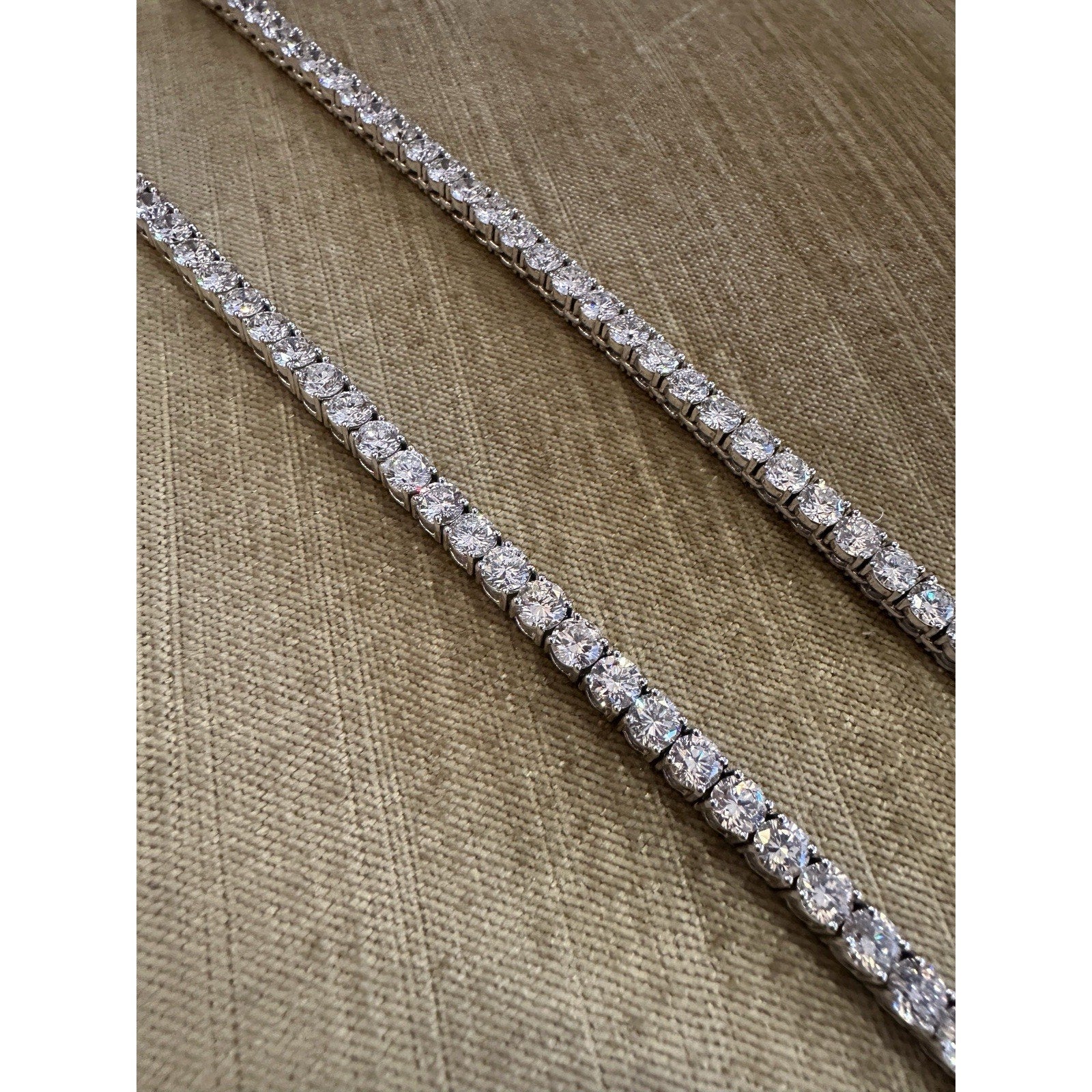 Natural Round Diamond Tennis Necklace 53 cttw in 14k White Gold 21 inches