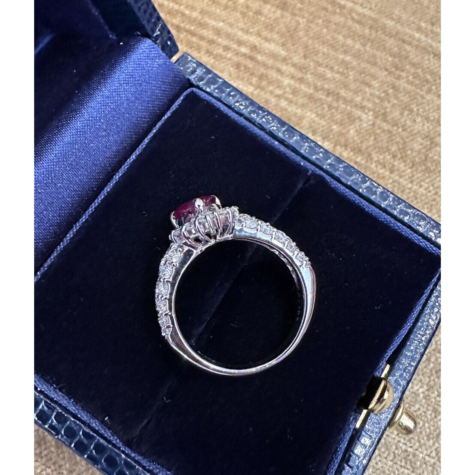 GIA Burma 1.12 ct Heart Shaped Ruby & Diamond Ring in Platinum