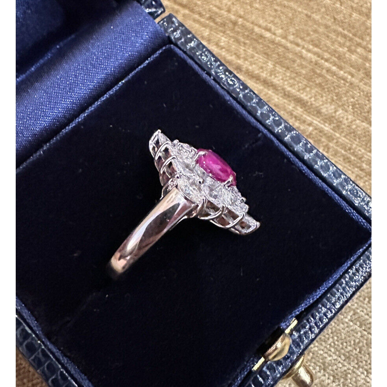 GIA 1.56 ct Natural Unheated Ruby and Diamond Ring in Platinum - HM2417BN