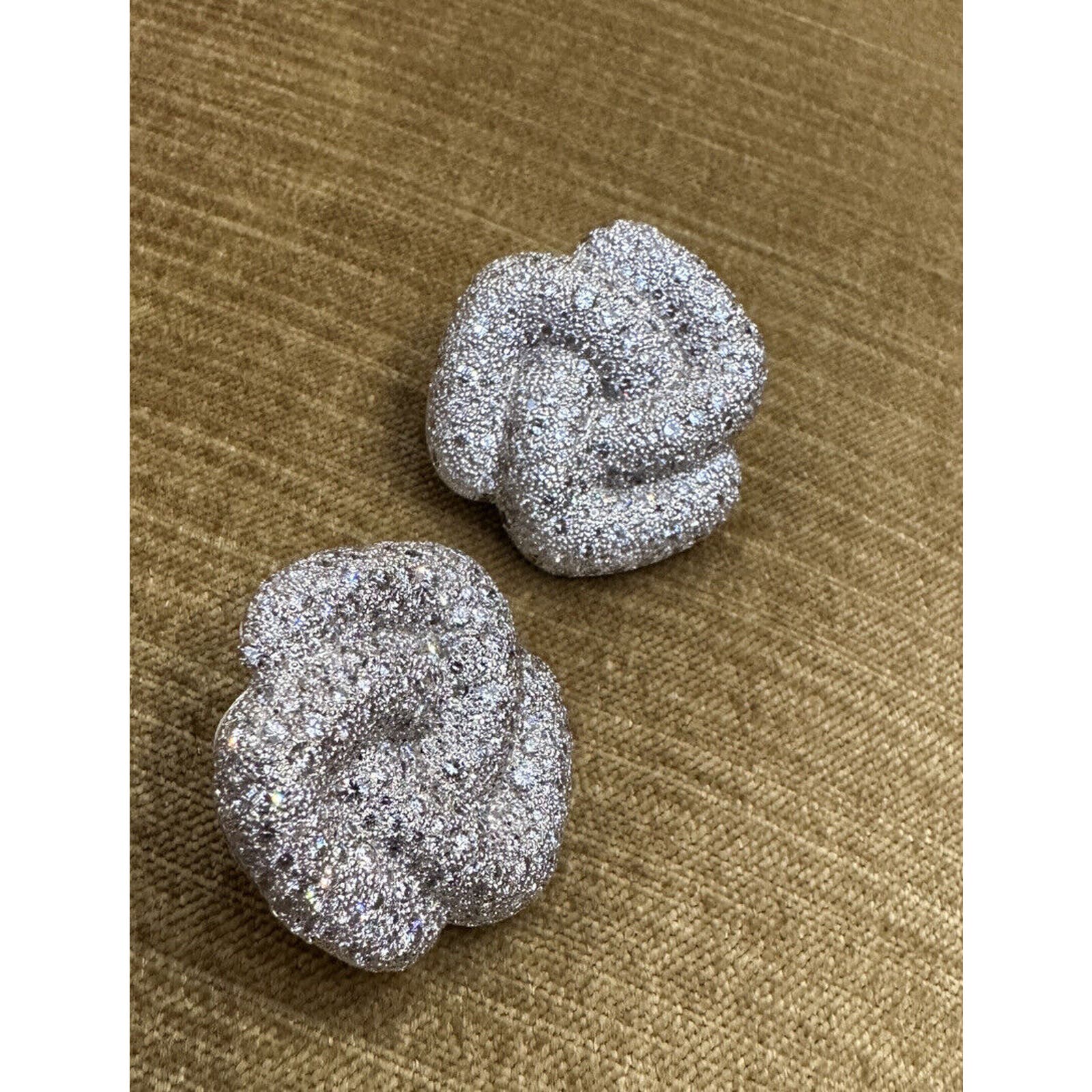 Large Pave Diamond Knot Earrings 10.00 cttw in 18k/14k Gold - HM2350ZE