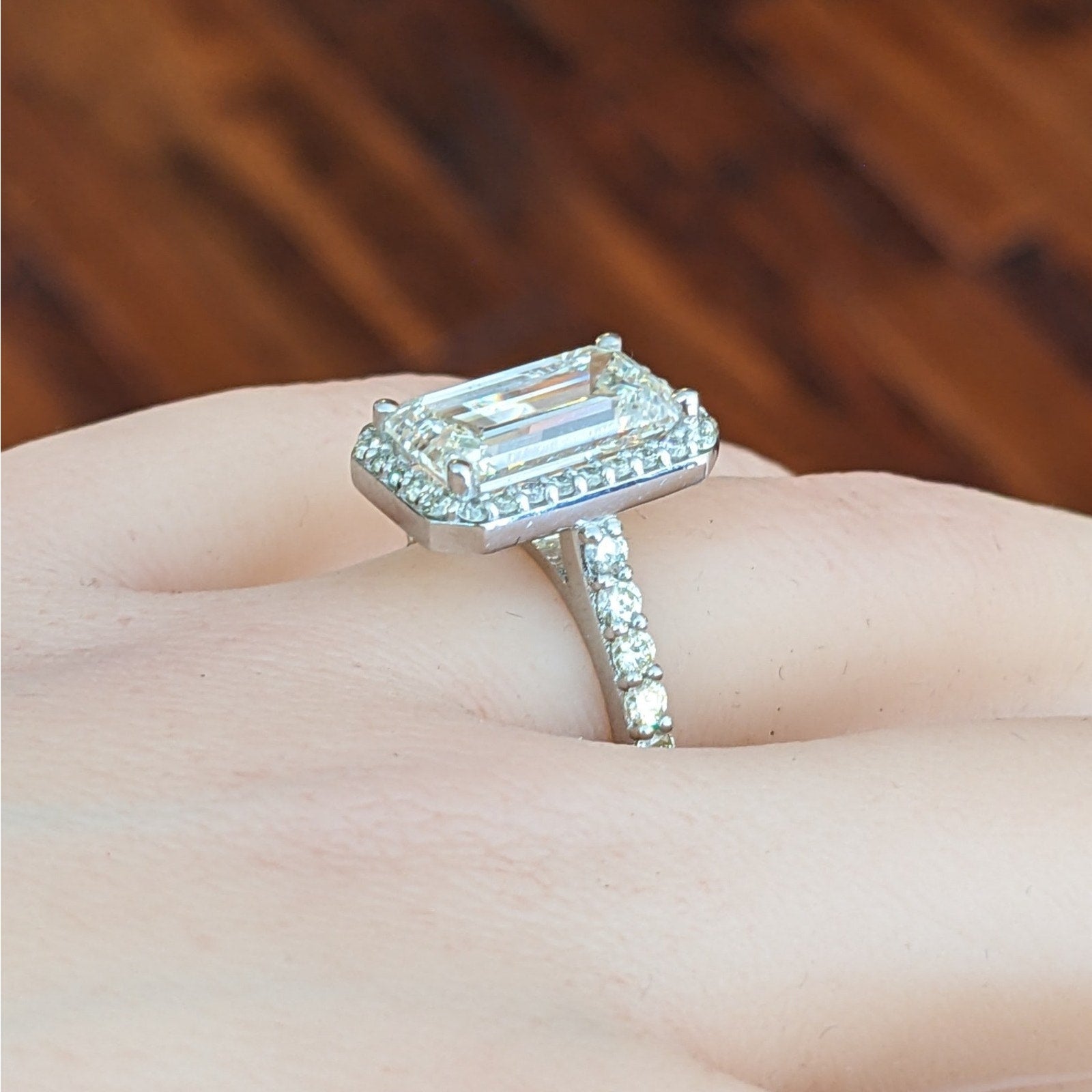 5.01 ct Emerald Cut Diamond w/GIA, in Platinum Diamond Ring