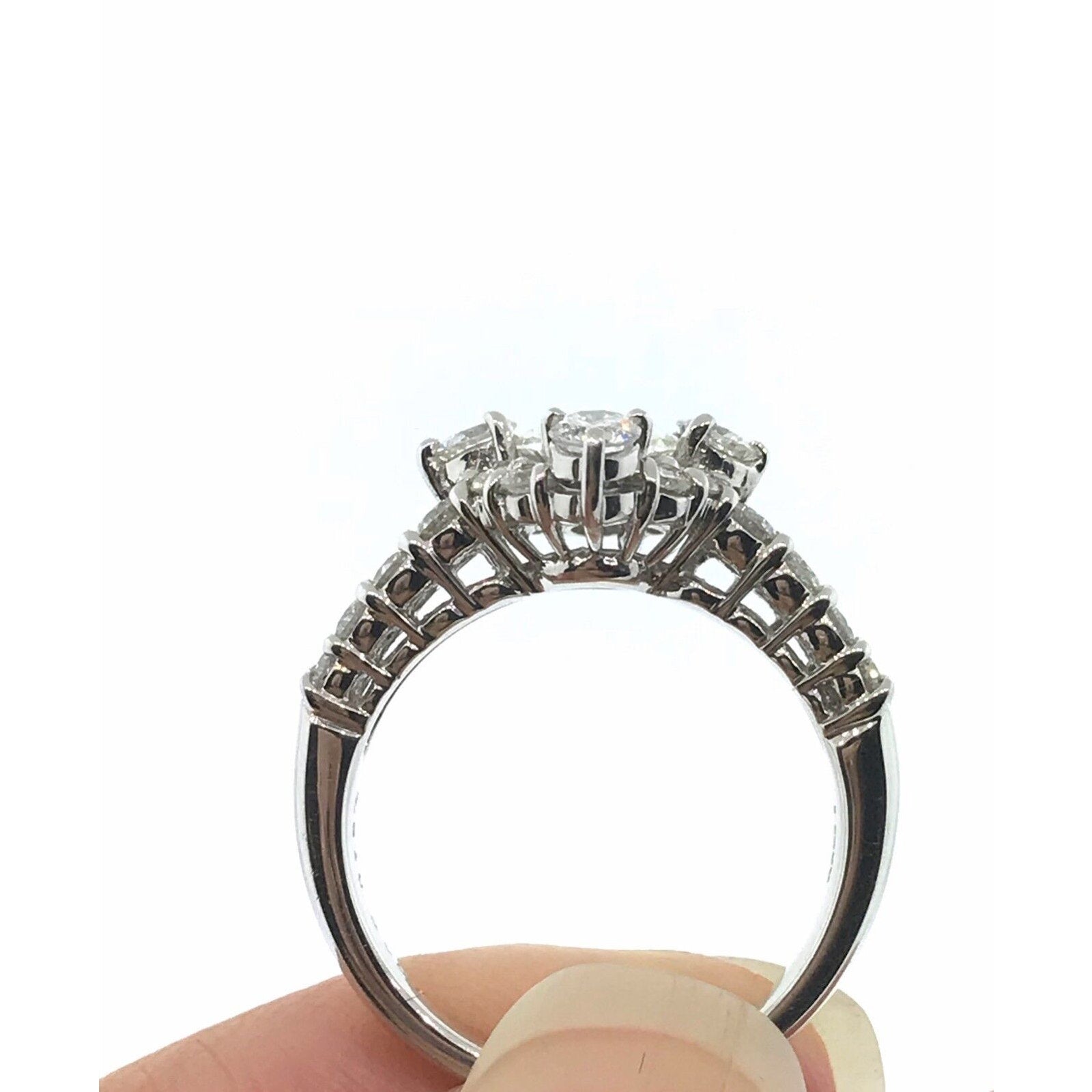 1.00 ct Oval Shaped Diamond in Round Diamond Halo Platinum Ring