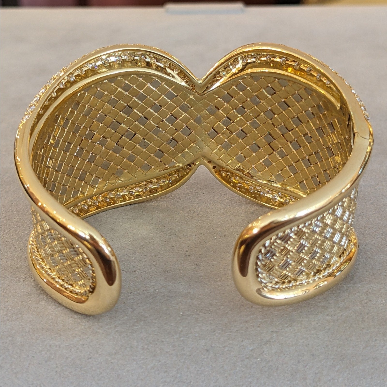 Ruby, Emerald, Sapphire and Diamond Cuff Bracelet in 18k Gold