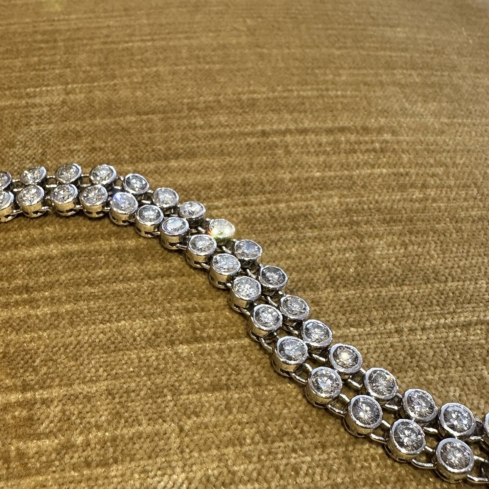 16.17cts Two Row Bezel Set Diamond Bracelet in Platinum