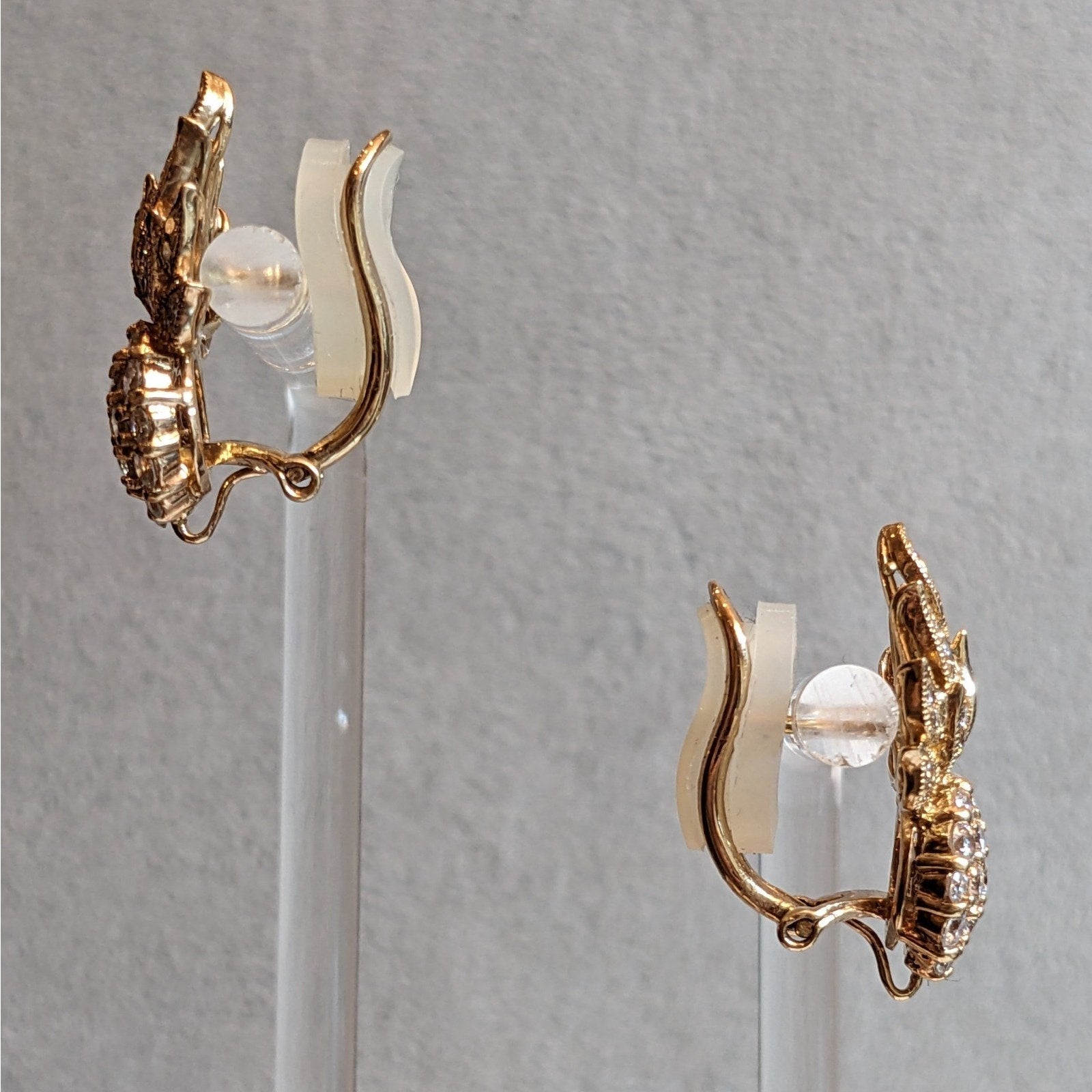 Natural Diamond Pineapple Button Earrings in 14k & 18k Rose Gold