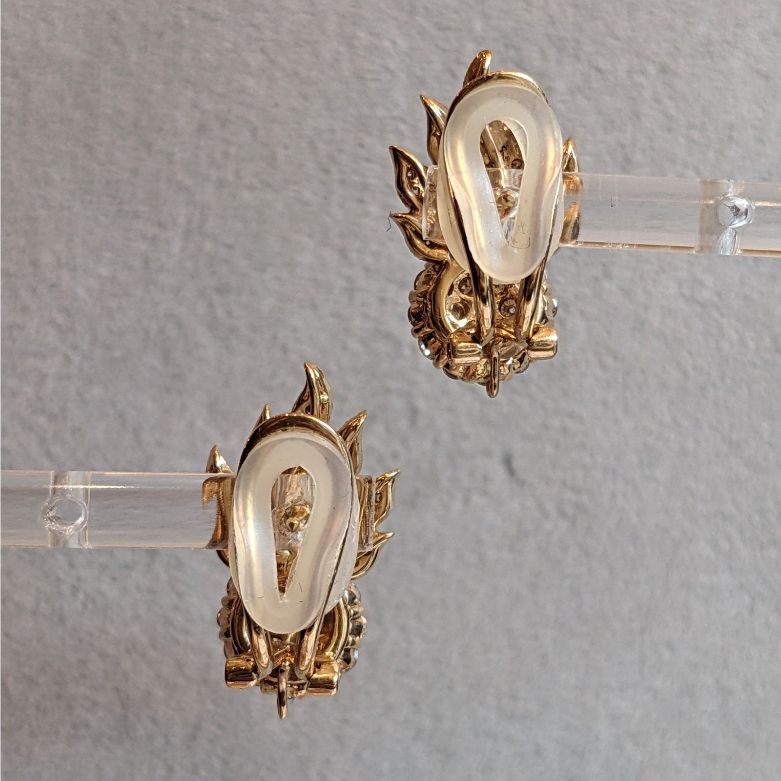 Natural Diamond Pineapple Button Earrings in 14k & 18k Rose Gold