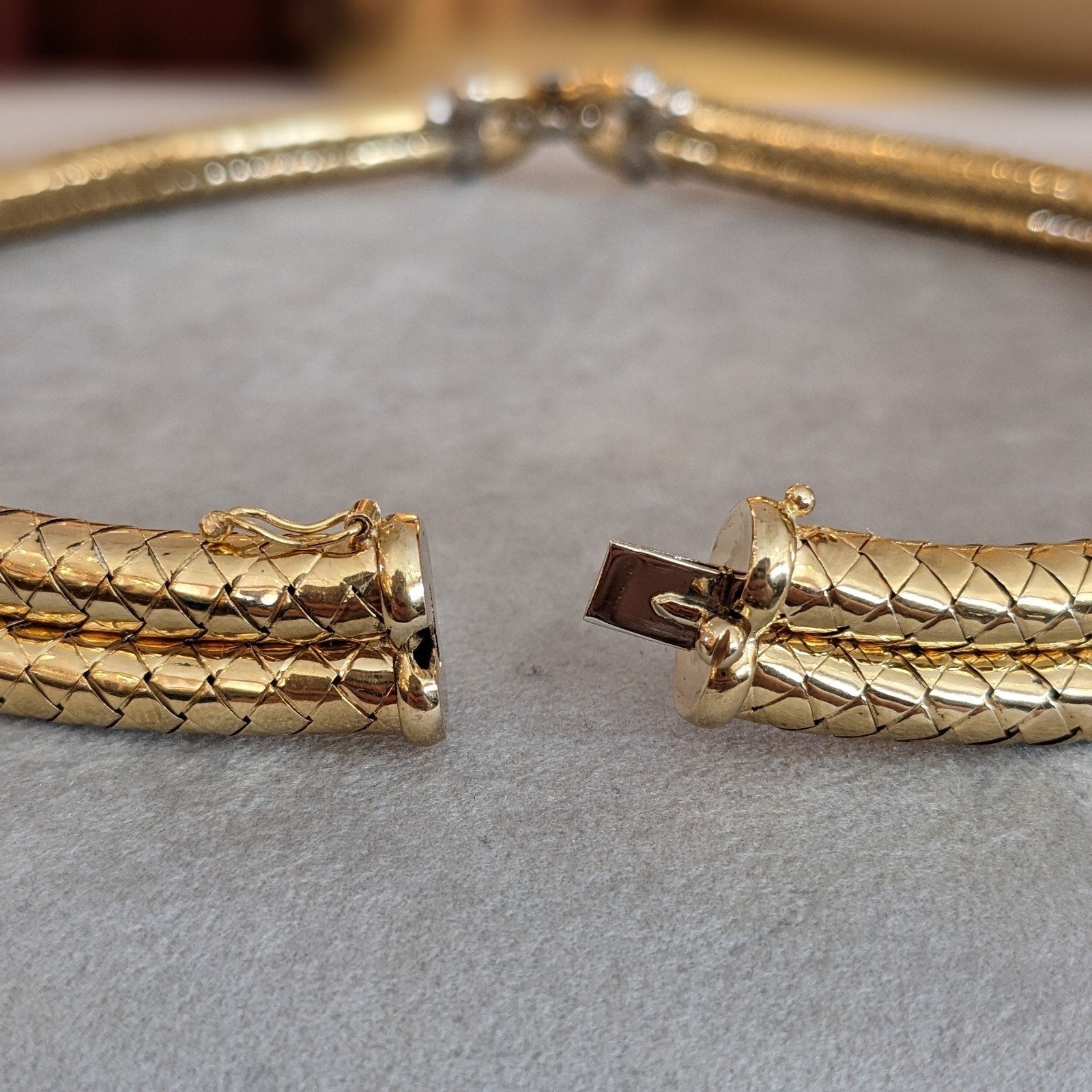 Diamond and 18k Gold Choker Necklace - Italian Maker -