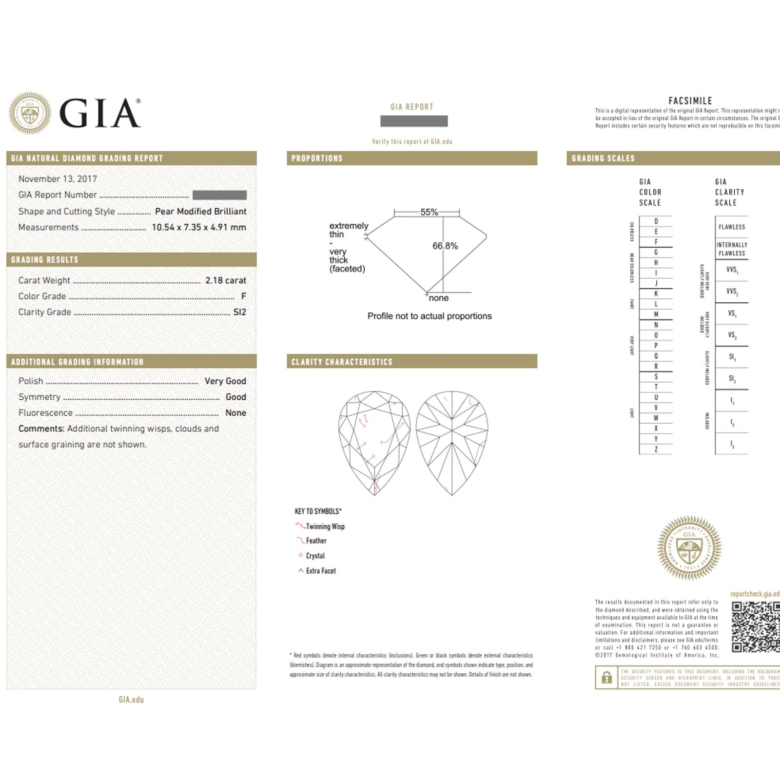 GIA Certified Pear Shaped Diamond Drop Earrings in 18k White Gold - C300B