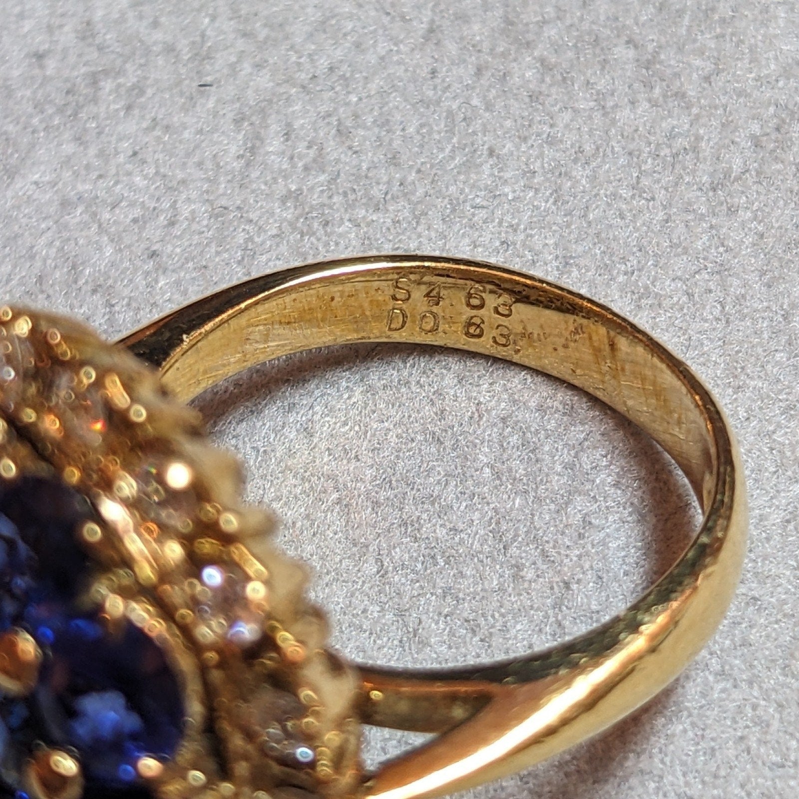 Sapphire and Diamond Dome Cocktail Ring in 18k Yellow Gold