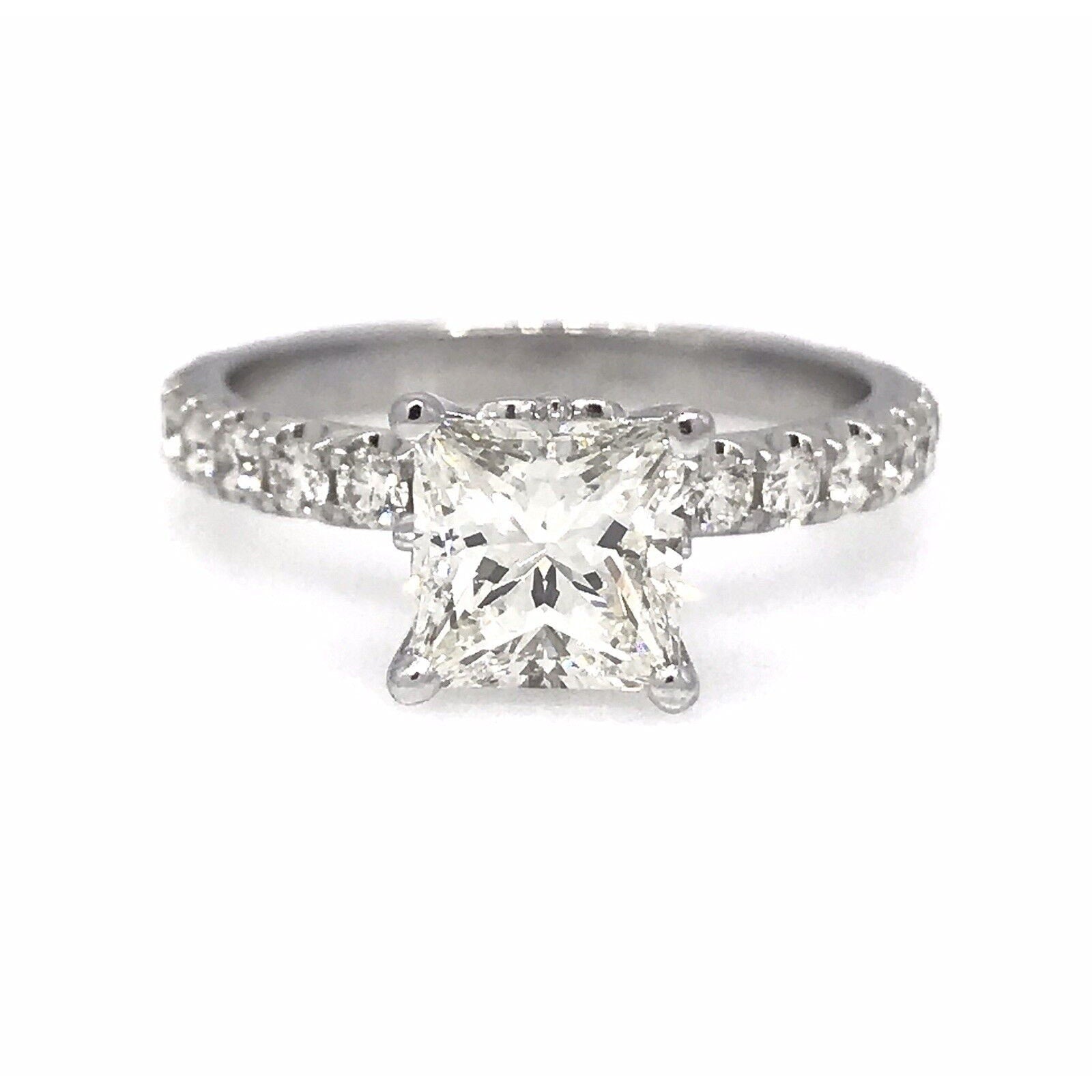 GIA 1.20 ct Princess Cut Diamond J-SI1 in 18k White Gold Diamond Ring