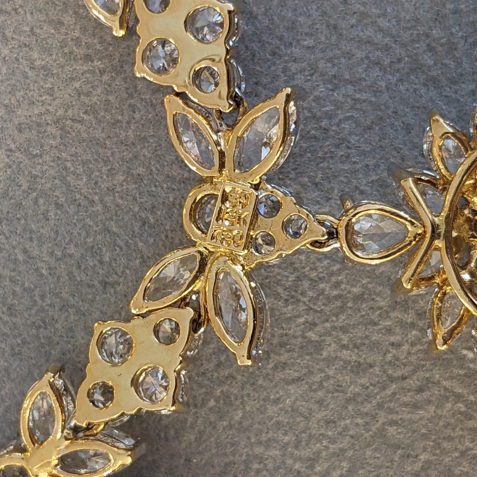 Vintage Drop Ruby and Diamond Necklace in 18k Yellow Gold