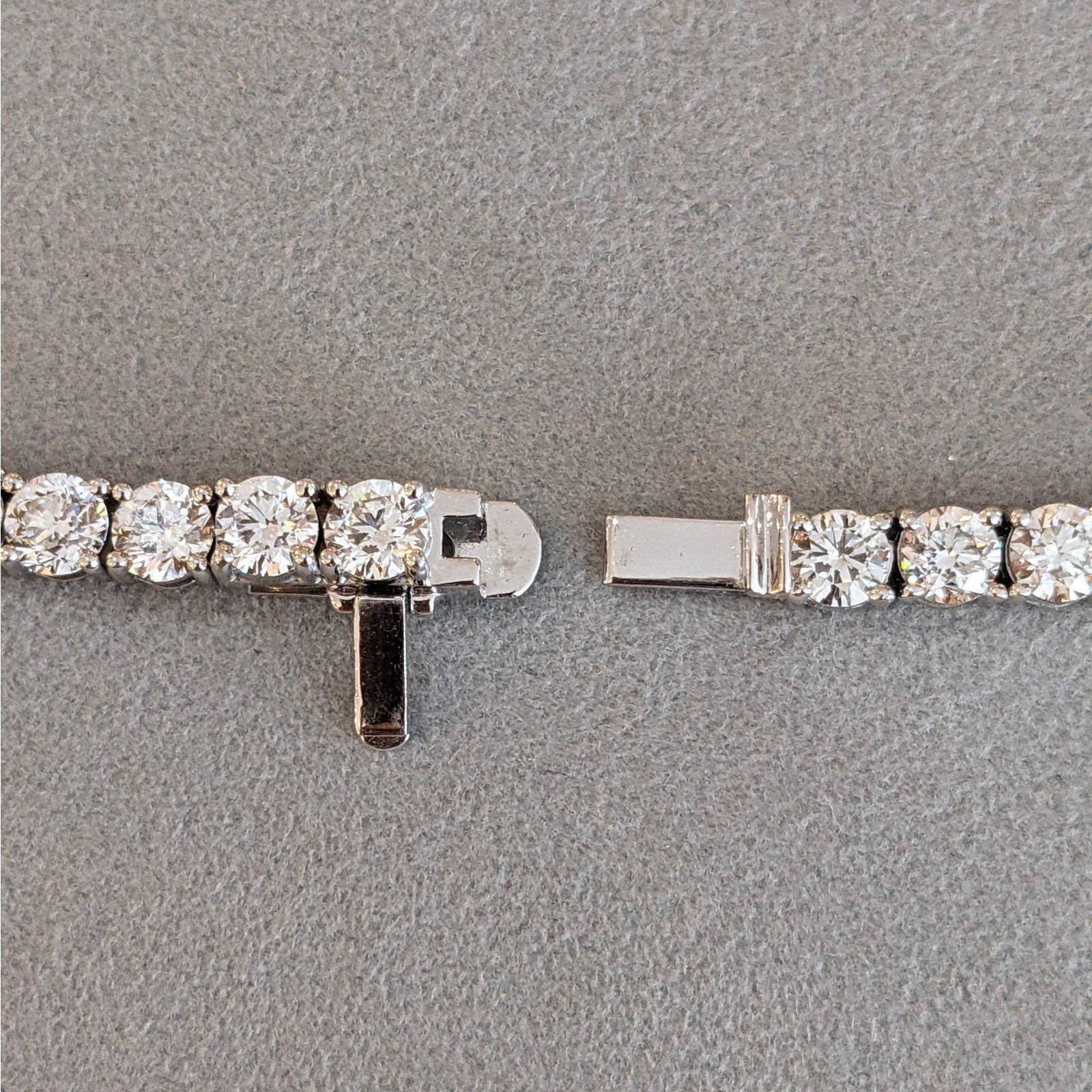 37.70 ctw Natural Diamond Tennis Necklace 17.5 inch in 18k White Gold