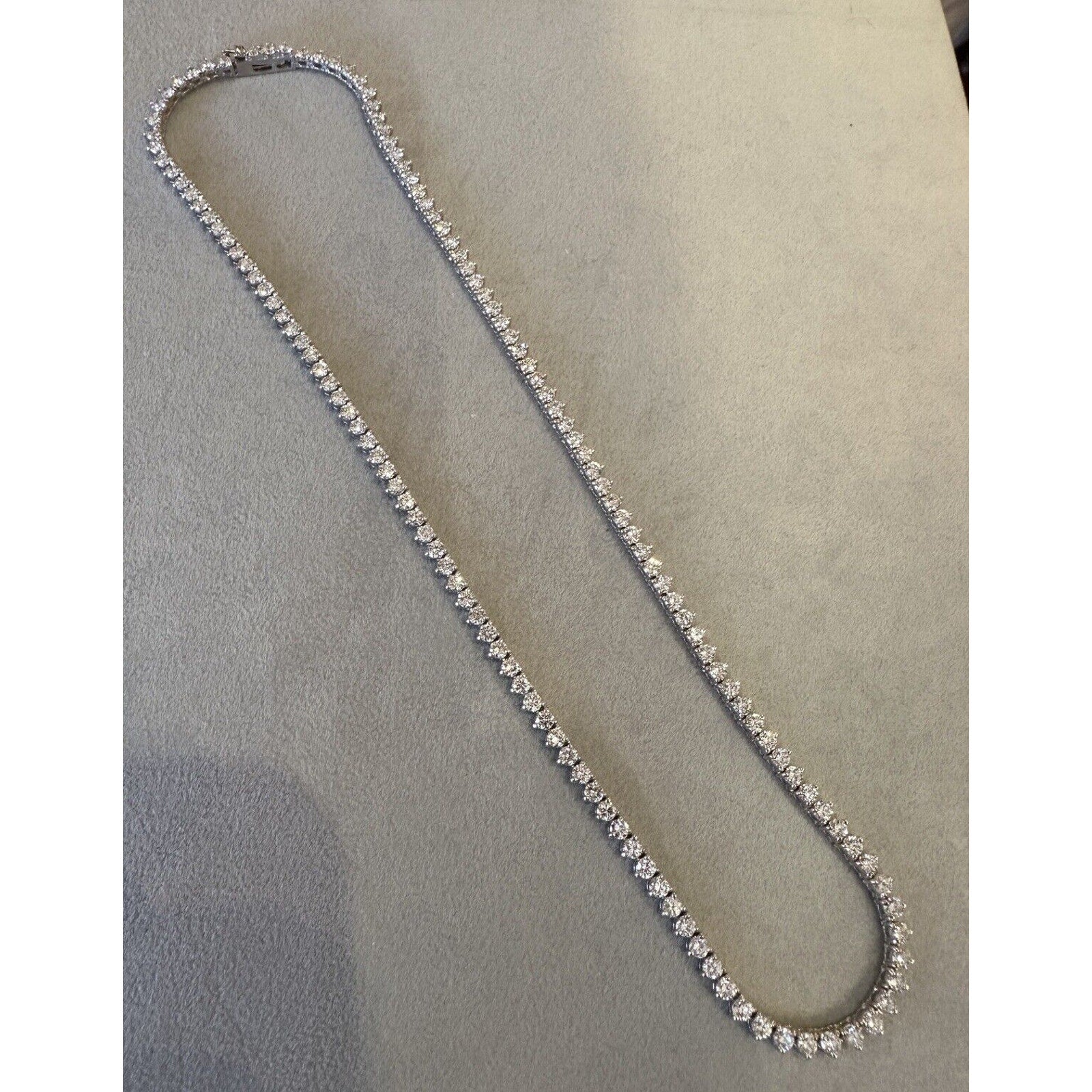 10.45cts Diamond Tennis Necklace in 18k White Gold 16.5" long