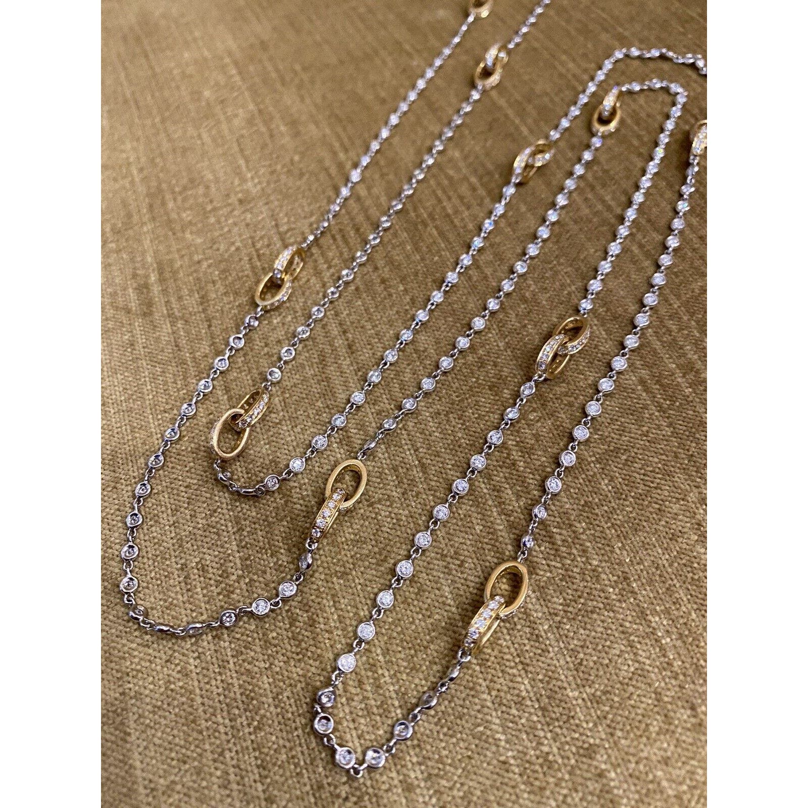 49" Diamond By the Yard Necklace with 8.00 ct TW 18k White/Yellow Gold-HM2203V5