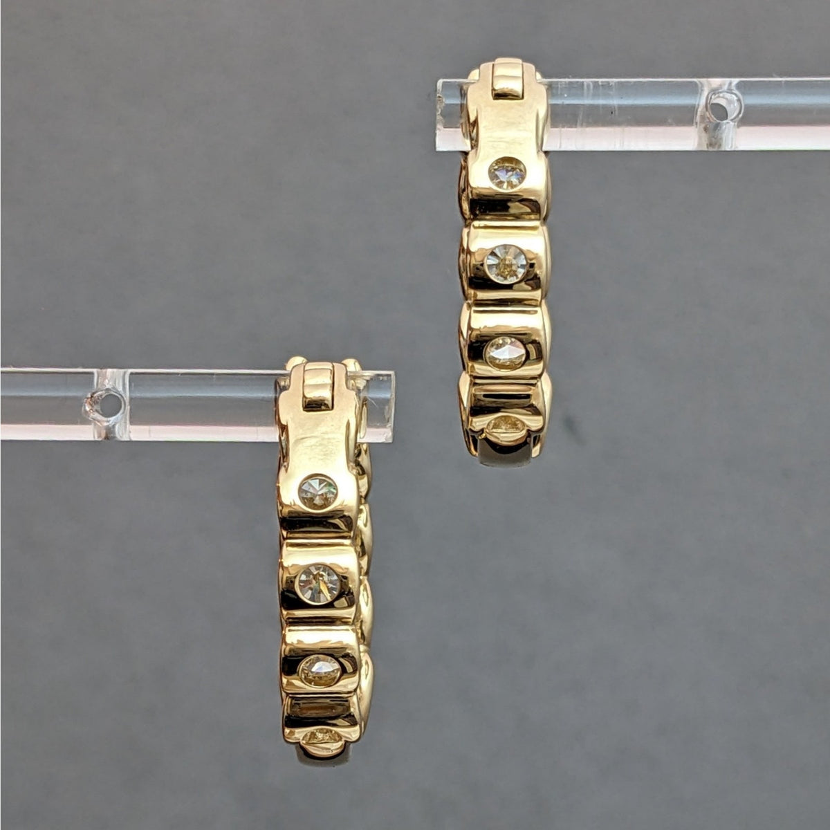 Large Round Natural Diamond Hoop Earrings 13.42 ctw in 18k Yellow Gold