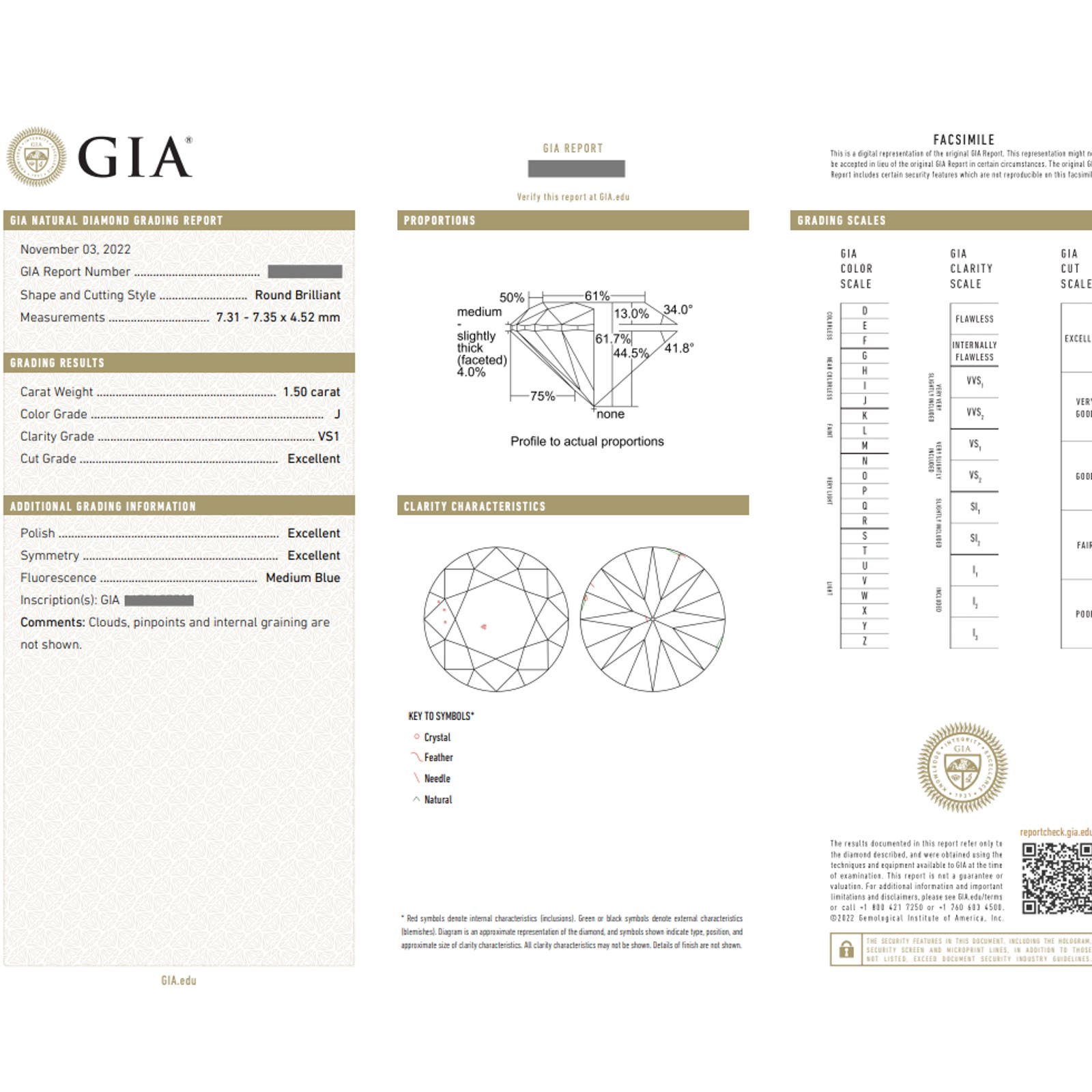 GIA 3.00 cttw Natural Round Diamond Studs J-VS1/J-VS2 in Platinum - HM2543NV