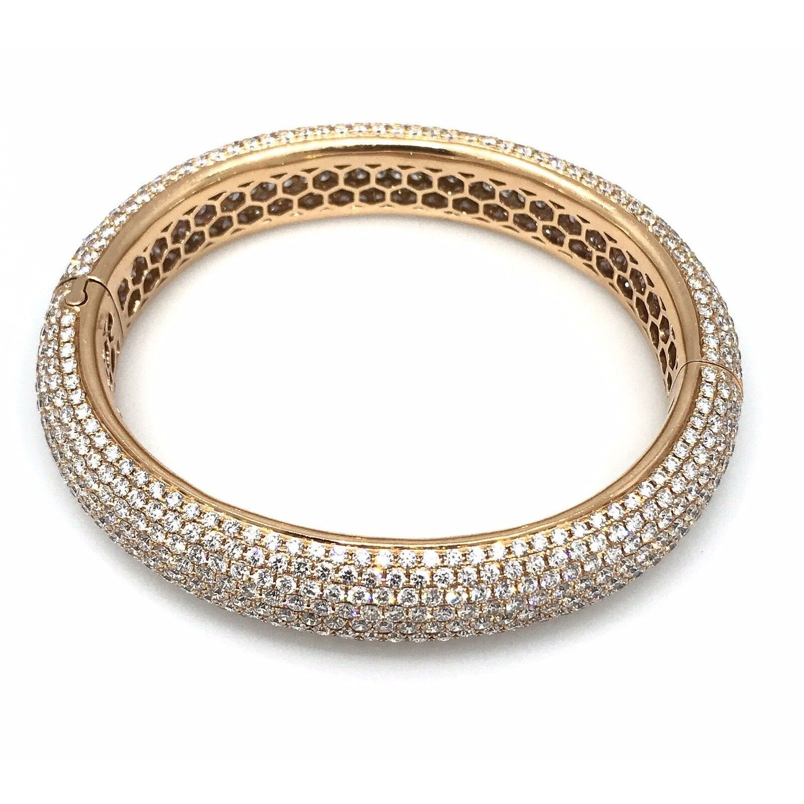 24.25 carat Diamond Pave Bangle Bracelet in 18k Rose Gold