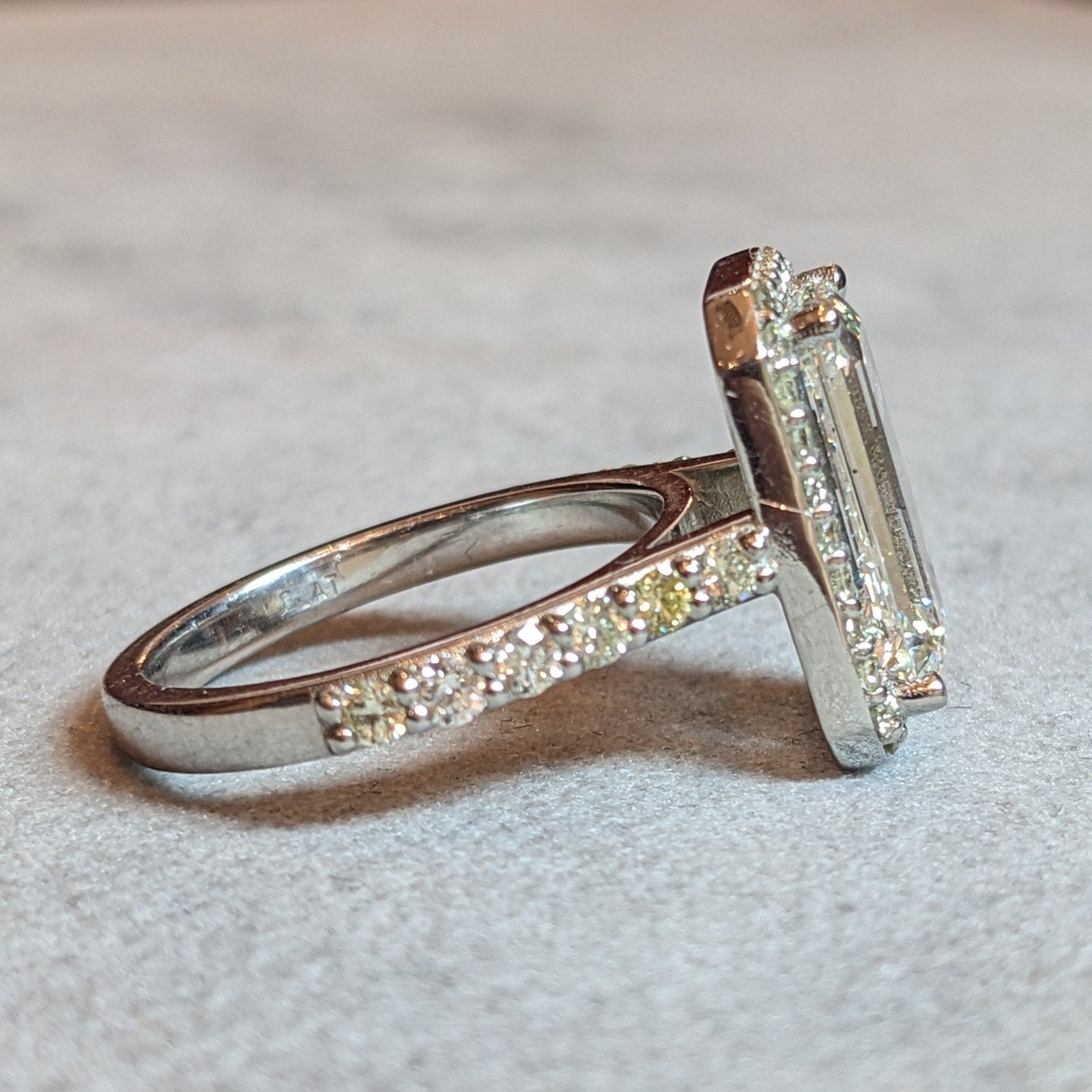 5.01 ct Emerald Cut Diamond w/GIA, in Platinum Diamond Ring