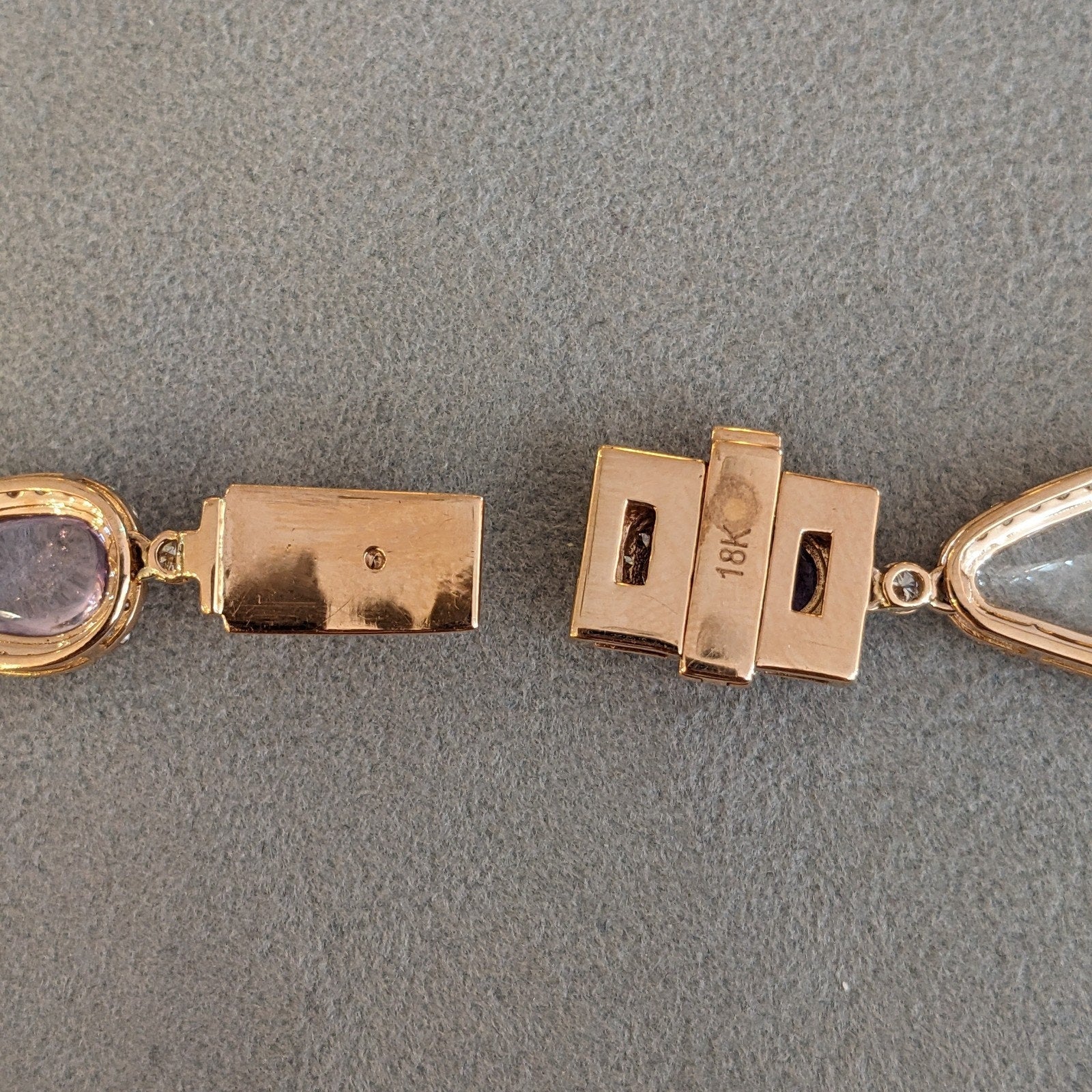 Certified Unheated Sapphire and Diamond Necklace in 18k Rose Gold