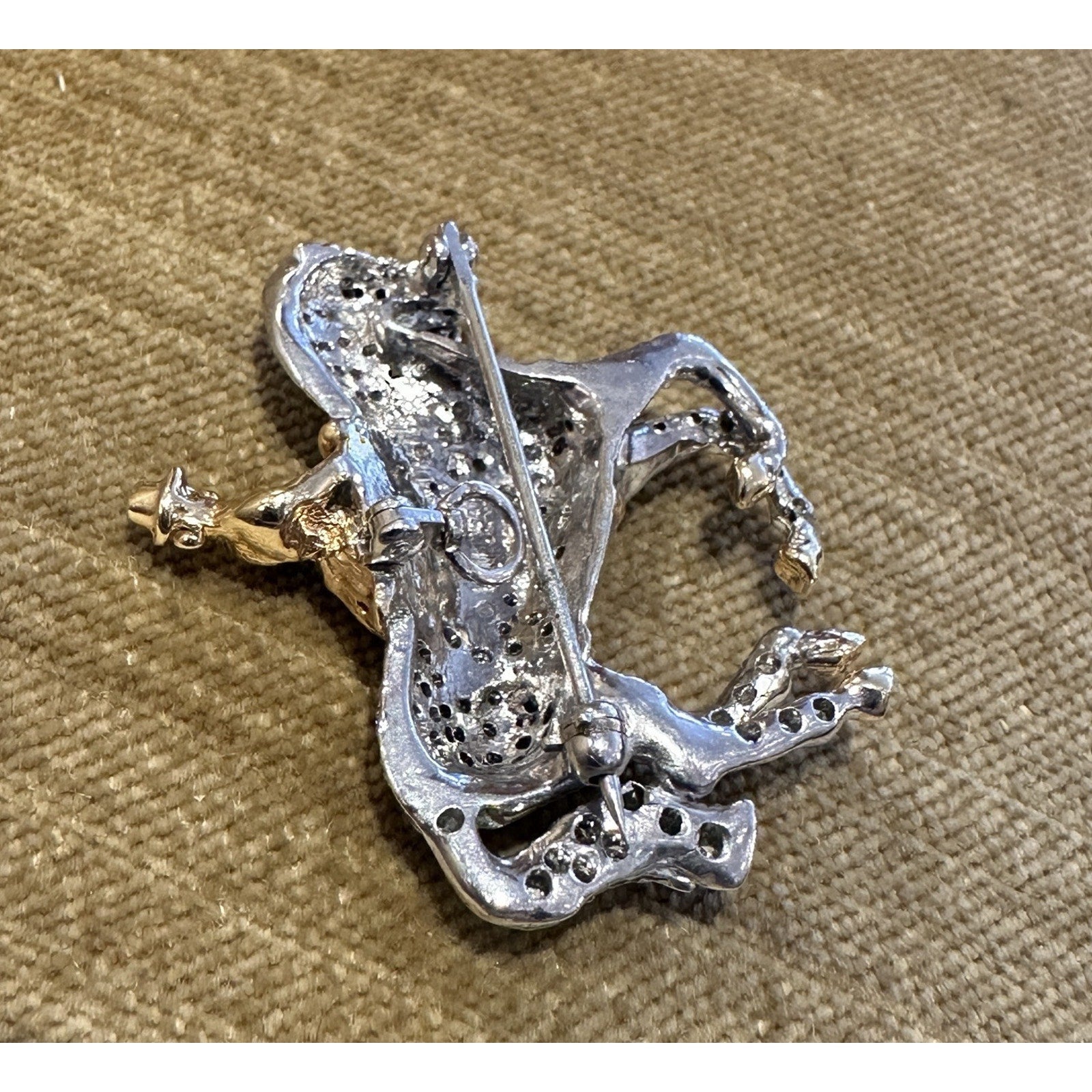 Van Dell Diamond Pave Horse & Rider Pin/Pendant in 14k Gold