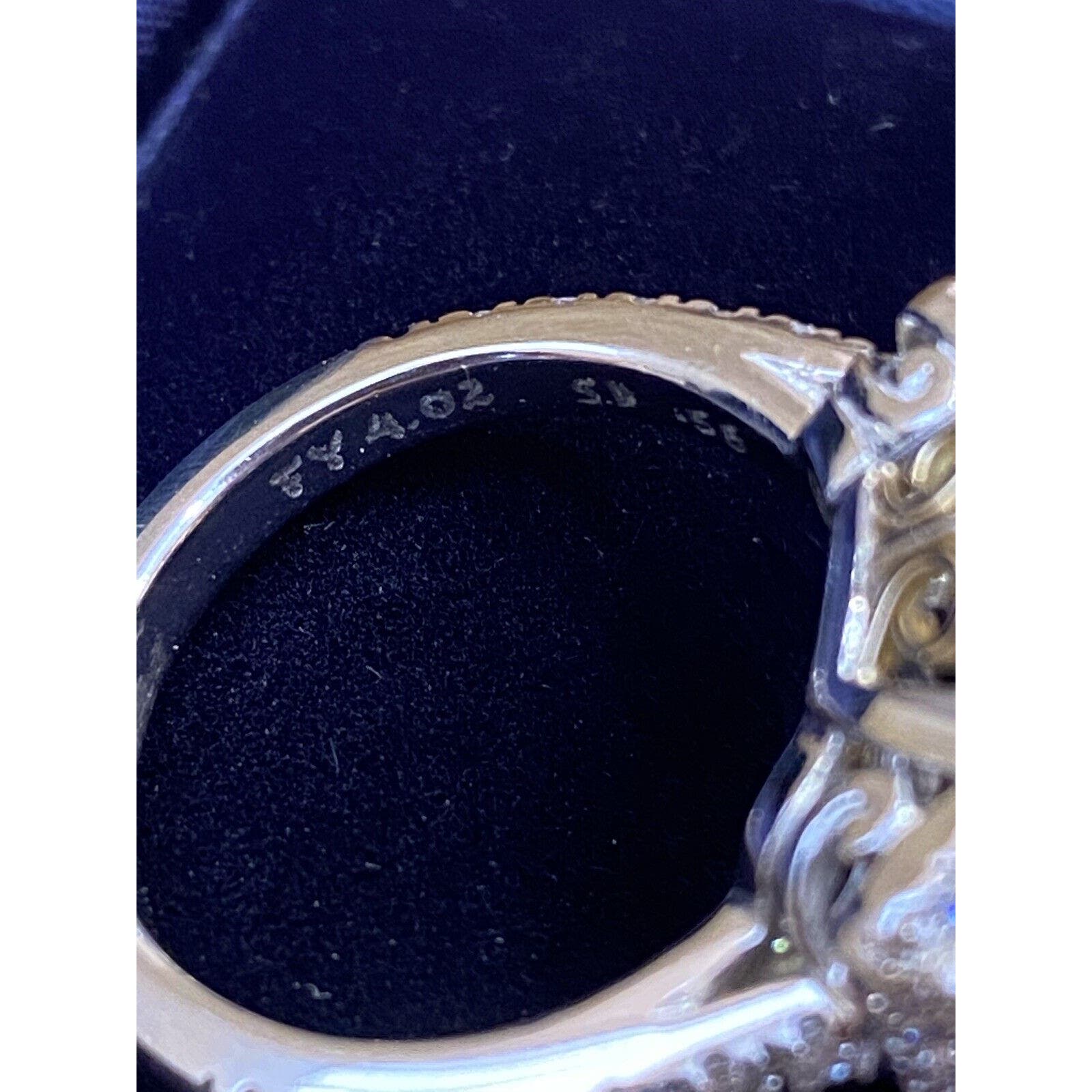 GIA 4.02 ct Fancy Yellow Cushion VS1 Diamond Ring in Plat & 18k Gold - HM2384BV