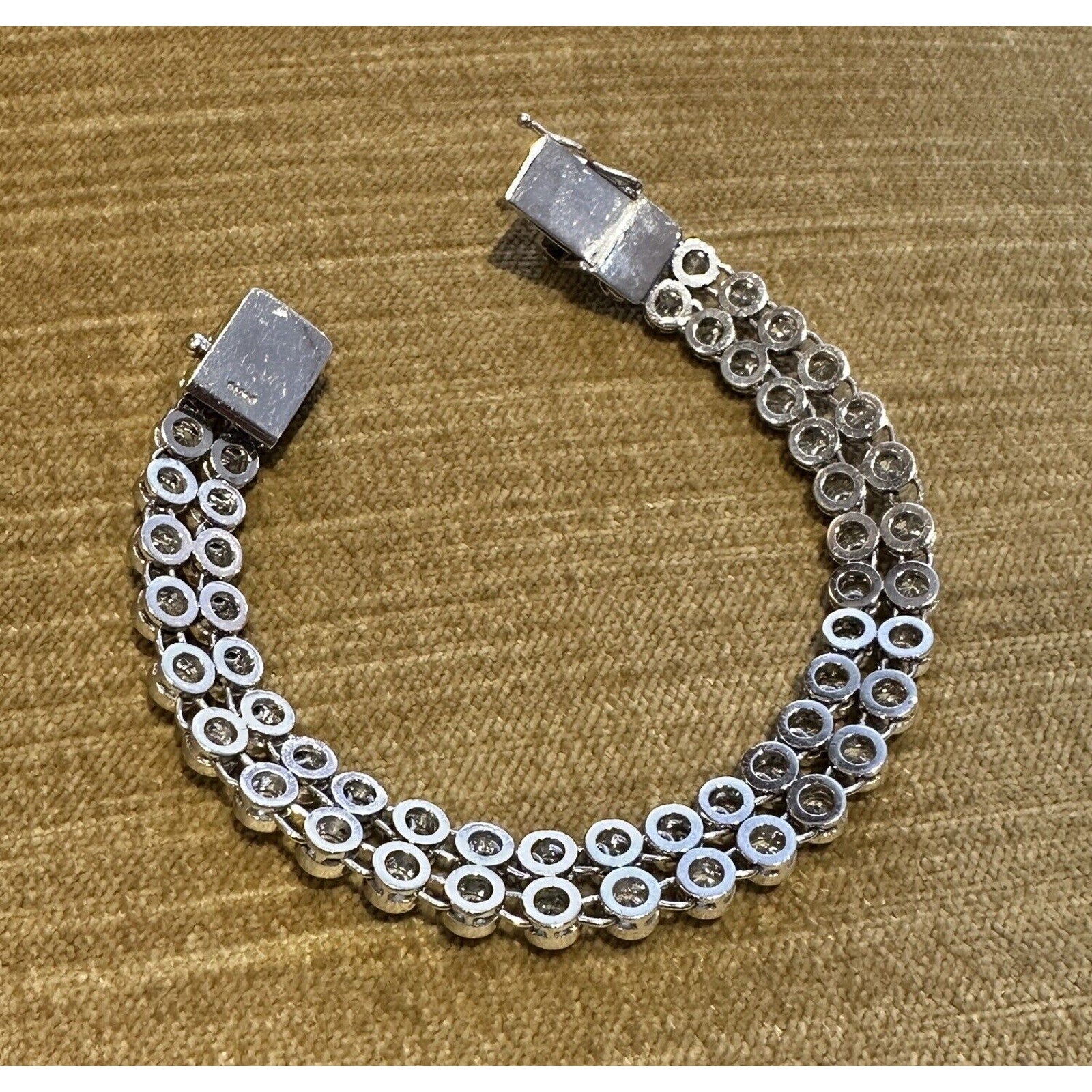 16.17cts Two Row Bezel Set Diamond Bracelet in Platinum