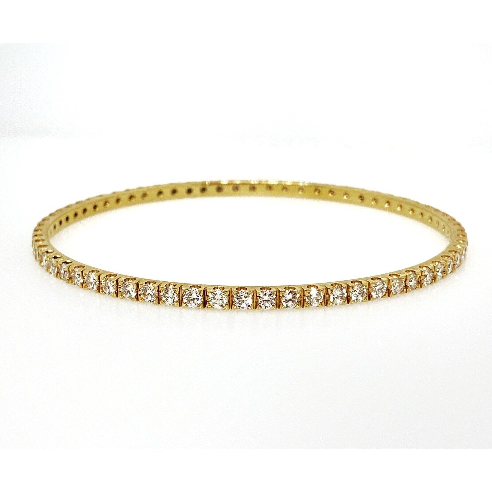 4.60 carat Diamond Eternity Stackable Bangle Bracelet in 18k Rose Gold