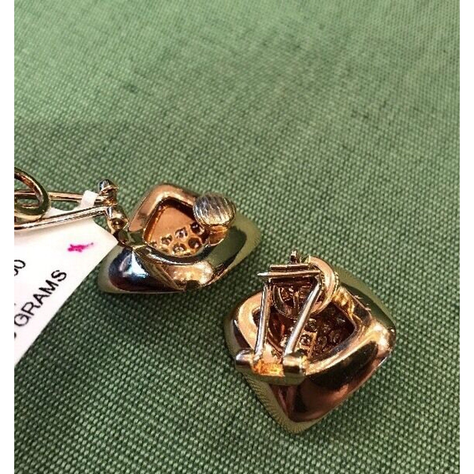 Italy Modern Pave Diamond Button Earrings 3.00 carats in 18K Yellow Gold